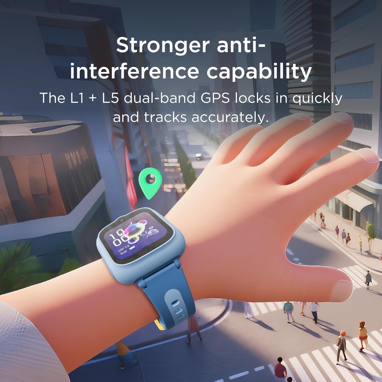 Thumbnail 2 de TCL Movetime MT48 Kids Smartwatch (4G video calling, dual-band GPS, IP68 + 2ATM) – Galactic Blue, no SIM card