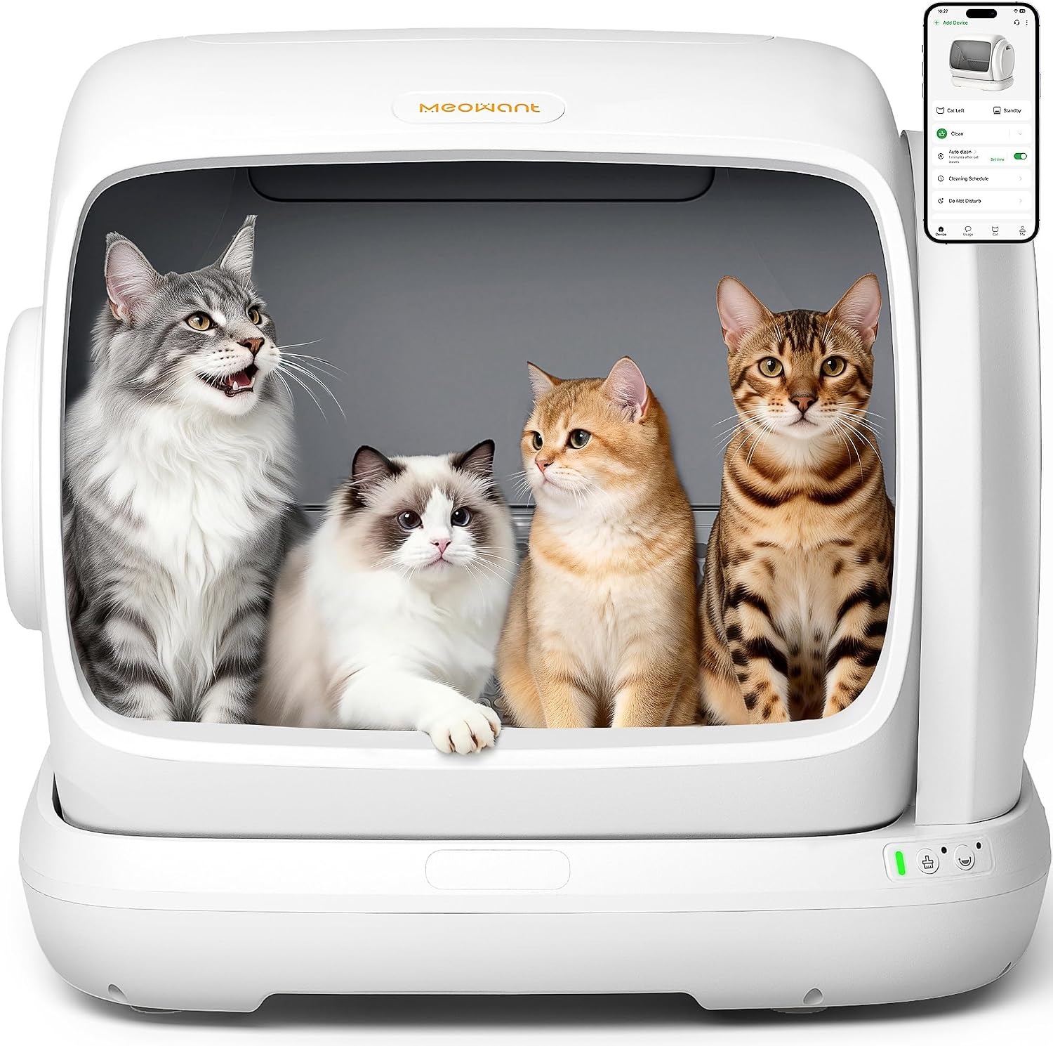Detalle de Meowant MW-SC09 Self-Cleaning Cat Litter Box, 106L, Low Entry, App Control