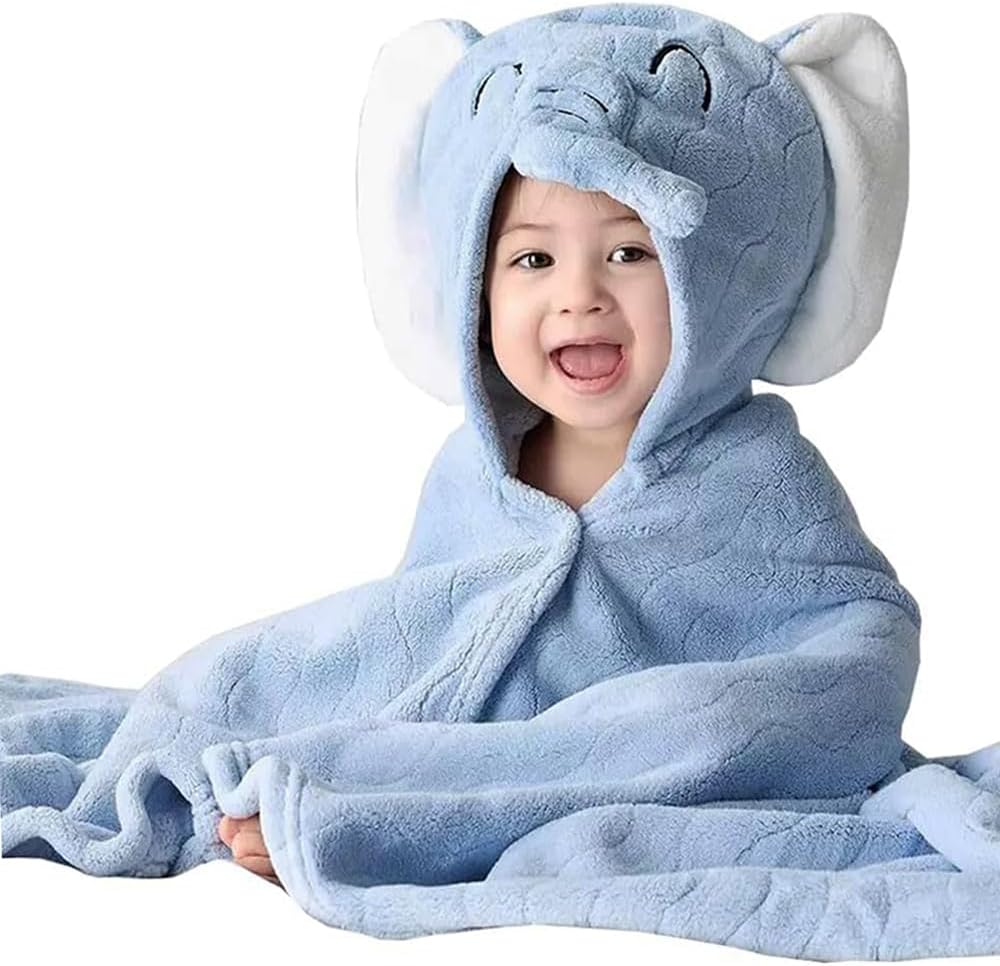 Thumbnail 6 de Fayscingo Baby Hooded Bath Towel – Soft Coral Fleece 120x80cm for Babies to 5 Years