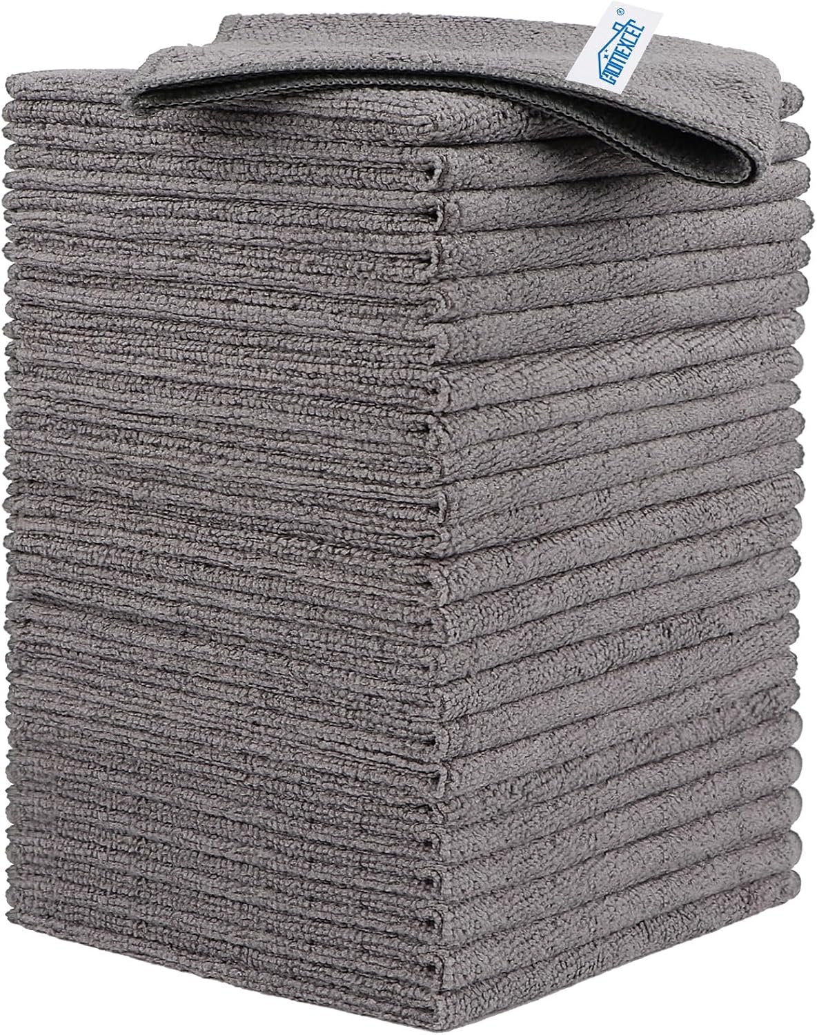 Detalle de HOMEXCEL Grey Microfiber Cleaning Cloth (12 Pack) — Lint-Free, Scratch-Free Towels for Car Care & Home Cleaning