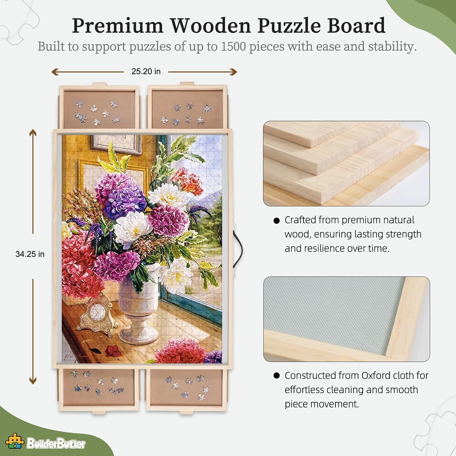 Detalle 2 de BuilderButler 1500 Puzzle Board 34.25" 🧩