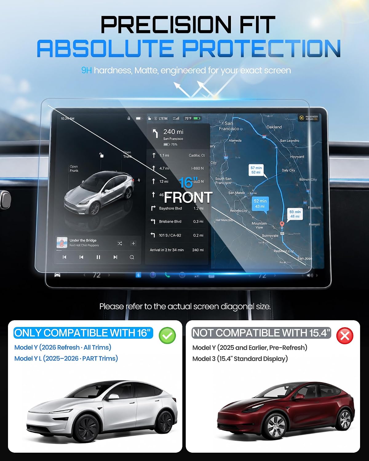 Detalle 2 de Screen Protector Set for 2026 Tesla Model Y