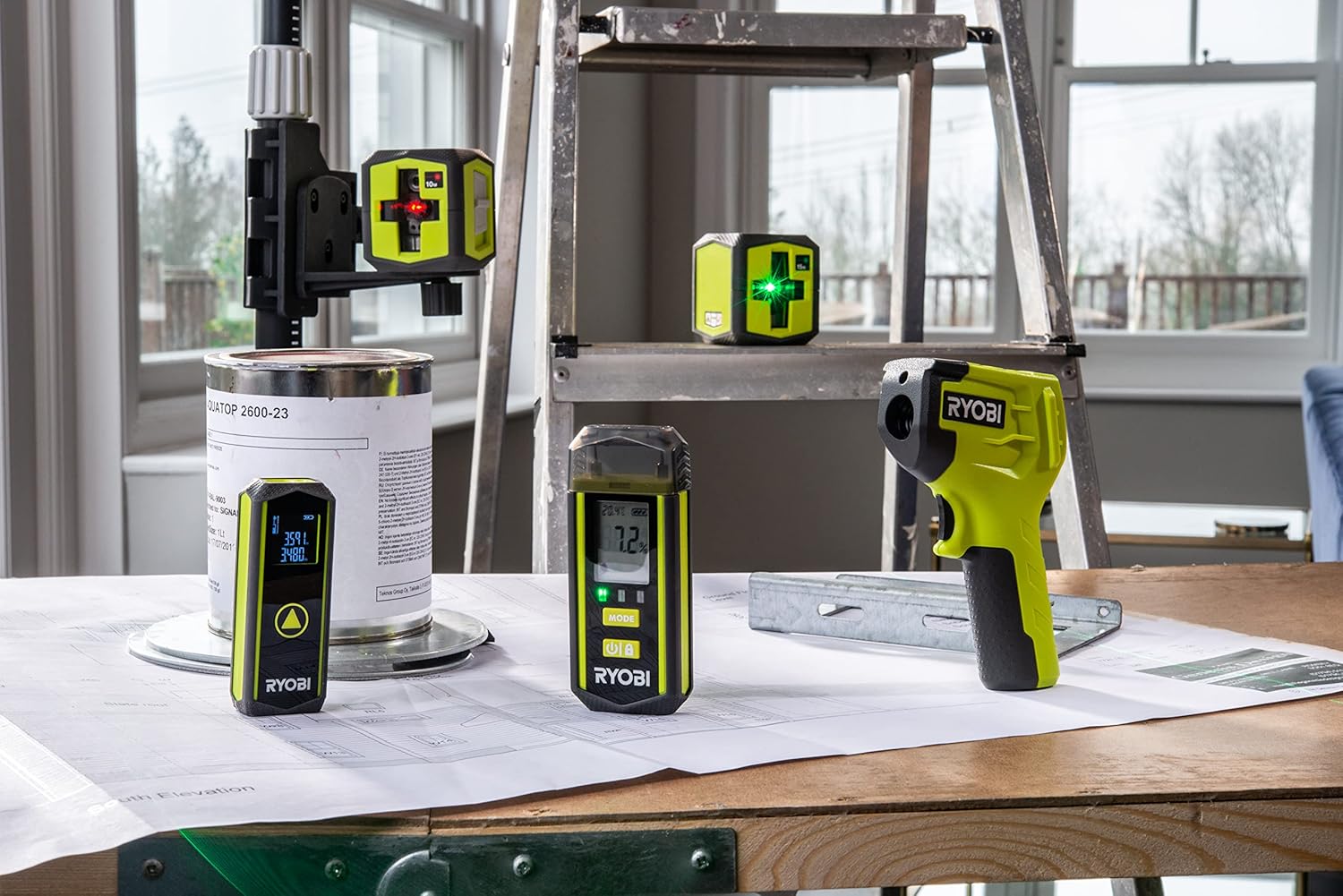 Detalle de Ryobi RBPINMM1 misuratore di umidità 18V ONE+ (batteria non inclusa) con LED e display LCD