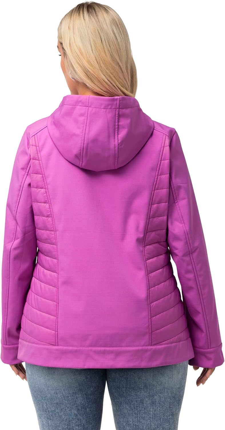 Thumbnail 1 de Ulla Popken Femme Grandes Tailles Veste à Capuche Hybride HYPRAR, imperméable – Lilas