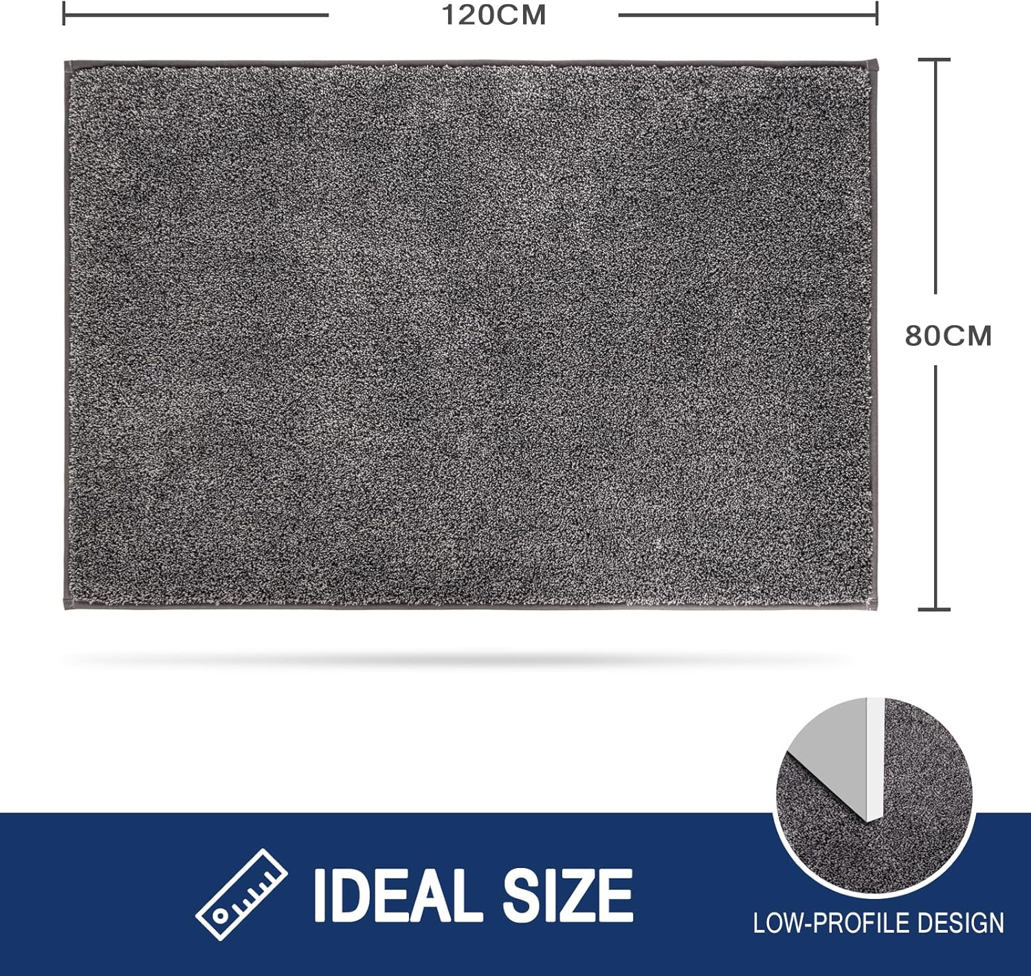 Thumbnail 1 de FCSDETAIL Schmutzfangmatte Innen 80 x 120 cm – rutschfest, maschinenwaschbar und wasserabsorbierend