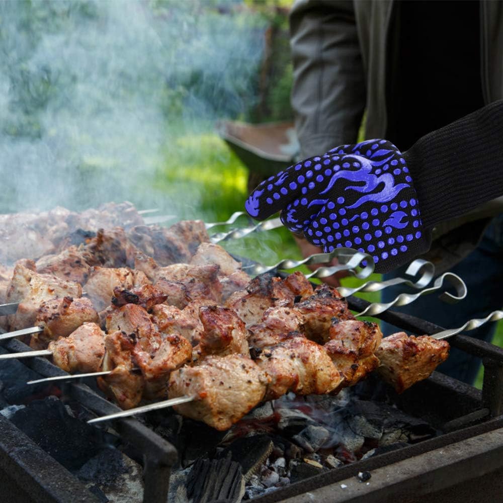 Thumbnail 6 de Comsmart BBQ Gloves, 1472°F Heat-Resistant Silicone Oven Mitts, Non-Slip Grip