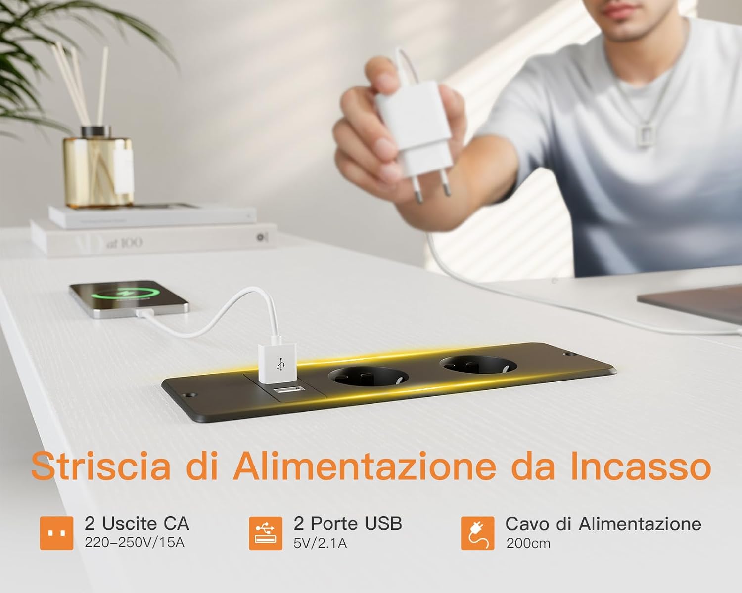 Thumbnail 6 de Coleshome Scrivania Angolare con Cassetti 140 x 80 cm – Bianco