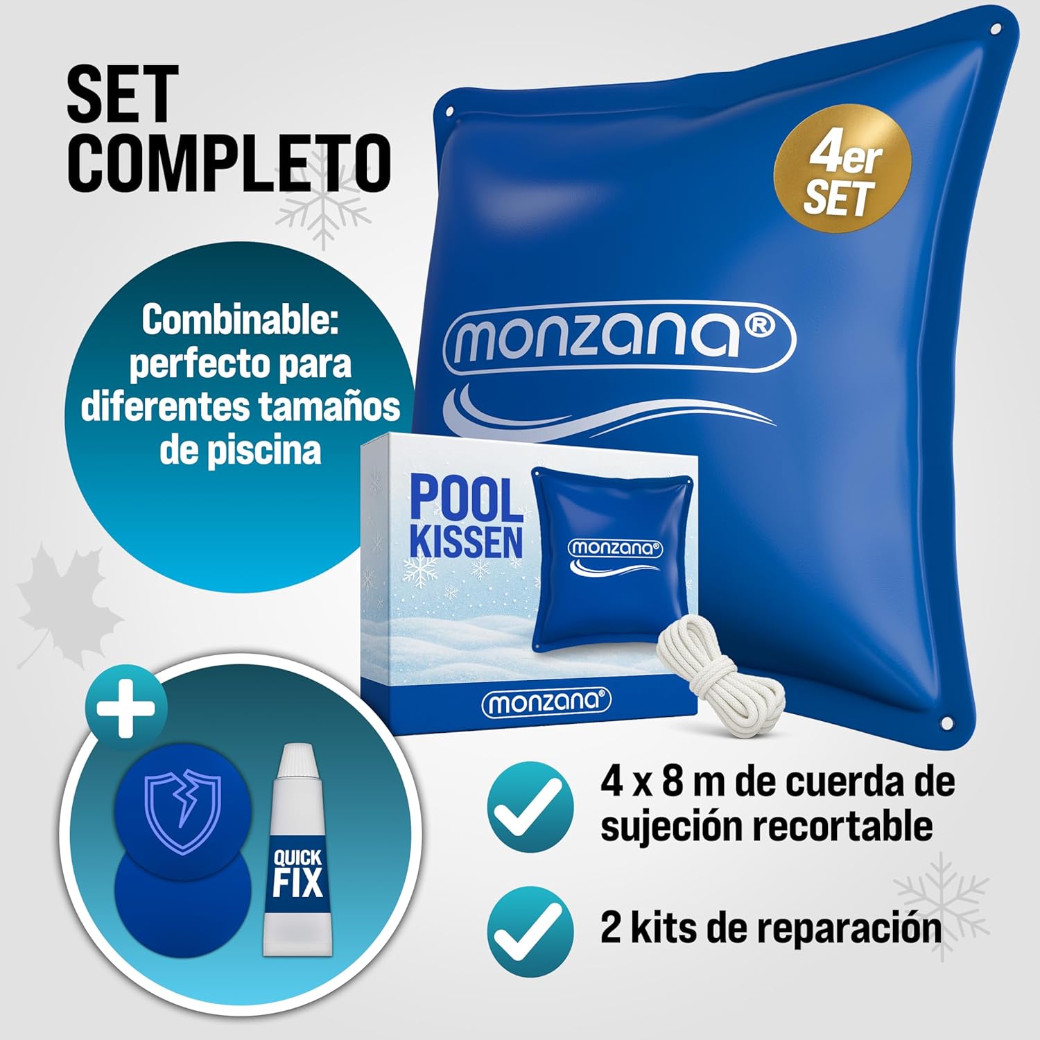 Thumbnail 6 de Monzana Cojín Piscina Invierno XL 120x120cm