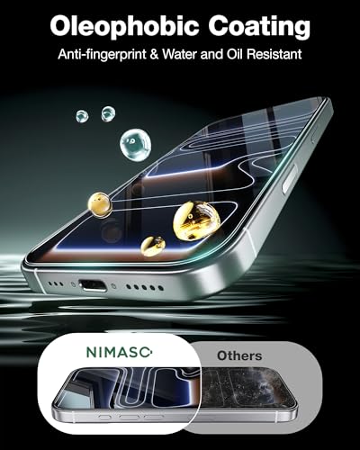 Detalle 2 de NIMASO Protector de Pantalla para iPhone 17 Pro (6.3”) – Cobertura Total, Vidrio 9H, 2 Piezas, Instalación Ultra Simple