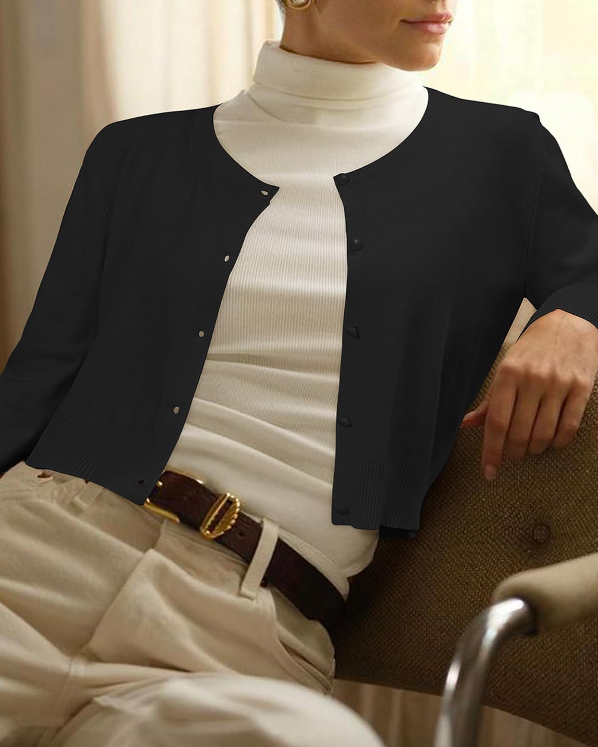 Detalle de Newshows Women's UK Short Bolero Cropped Shrug Cardigan