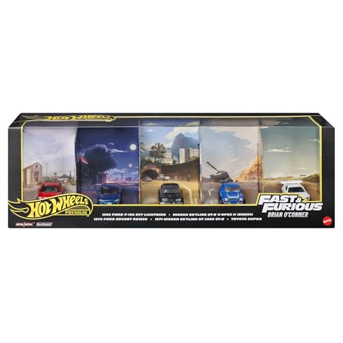 Detalle de Hot Wheels Premium Fast & Furious: set da 5 auto die-cast in scala 1:64
