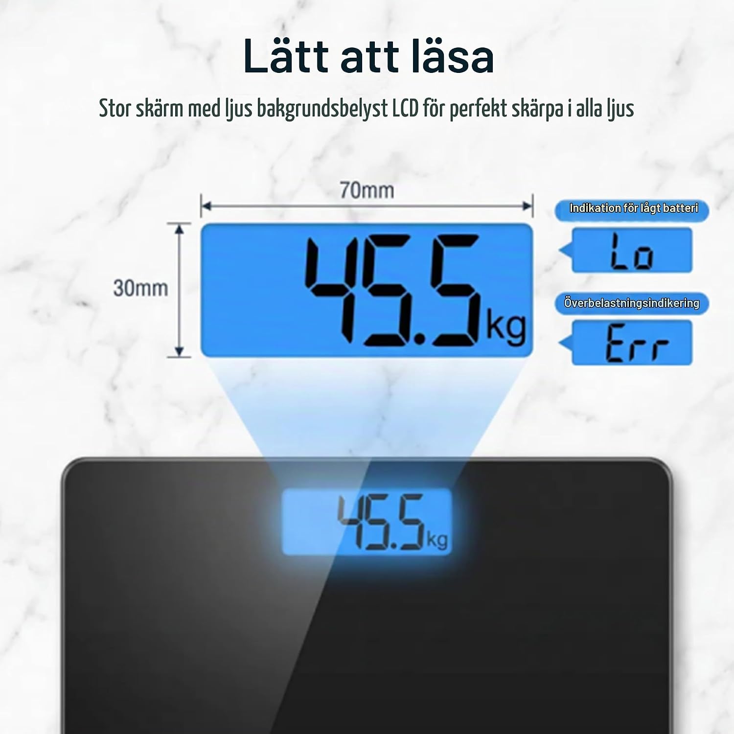 Thumbnail 6 de HomeFashion HFitness 903-B digital badrumsvåg, 180 kg och bakgrundsbelyst LCD