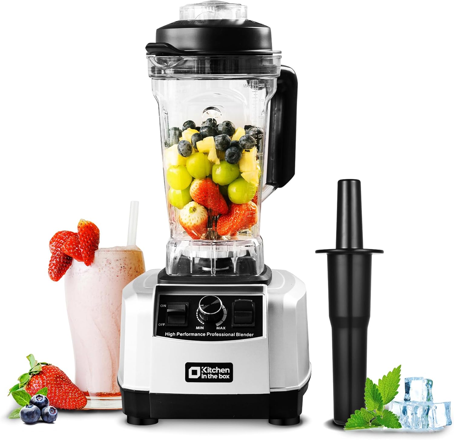 Thumbnail 6 de Kitchen in the box Frullatore Professionale 1500W da banco da 2L (2 HP), 8 lame, regolazione velocità, nero