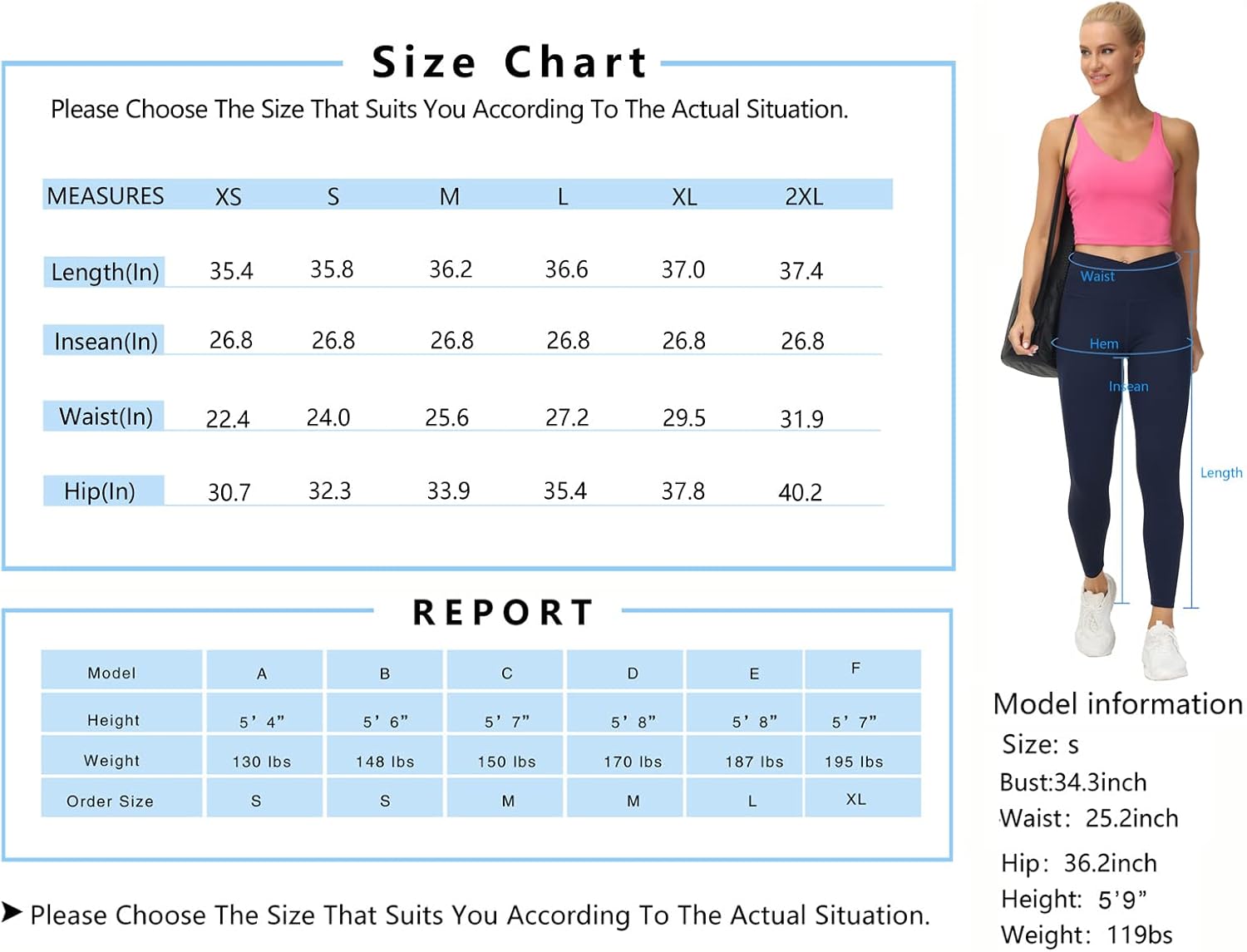 Thumbnail 6 de THE GYM PEOPLE V-Cross High-Waist Sports Leggings with Side Pockets