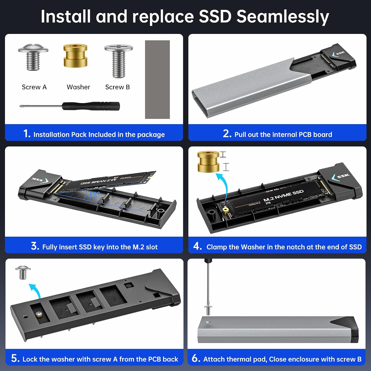 Thumbnail 6 de SSK M.2 NVMe SSD Enclosure USB 3.2 Gen 2 (10Gbps) 🖥