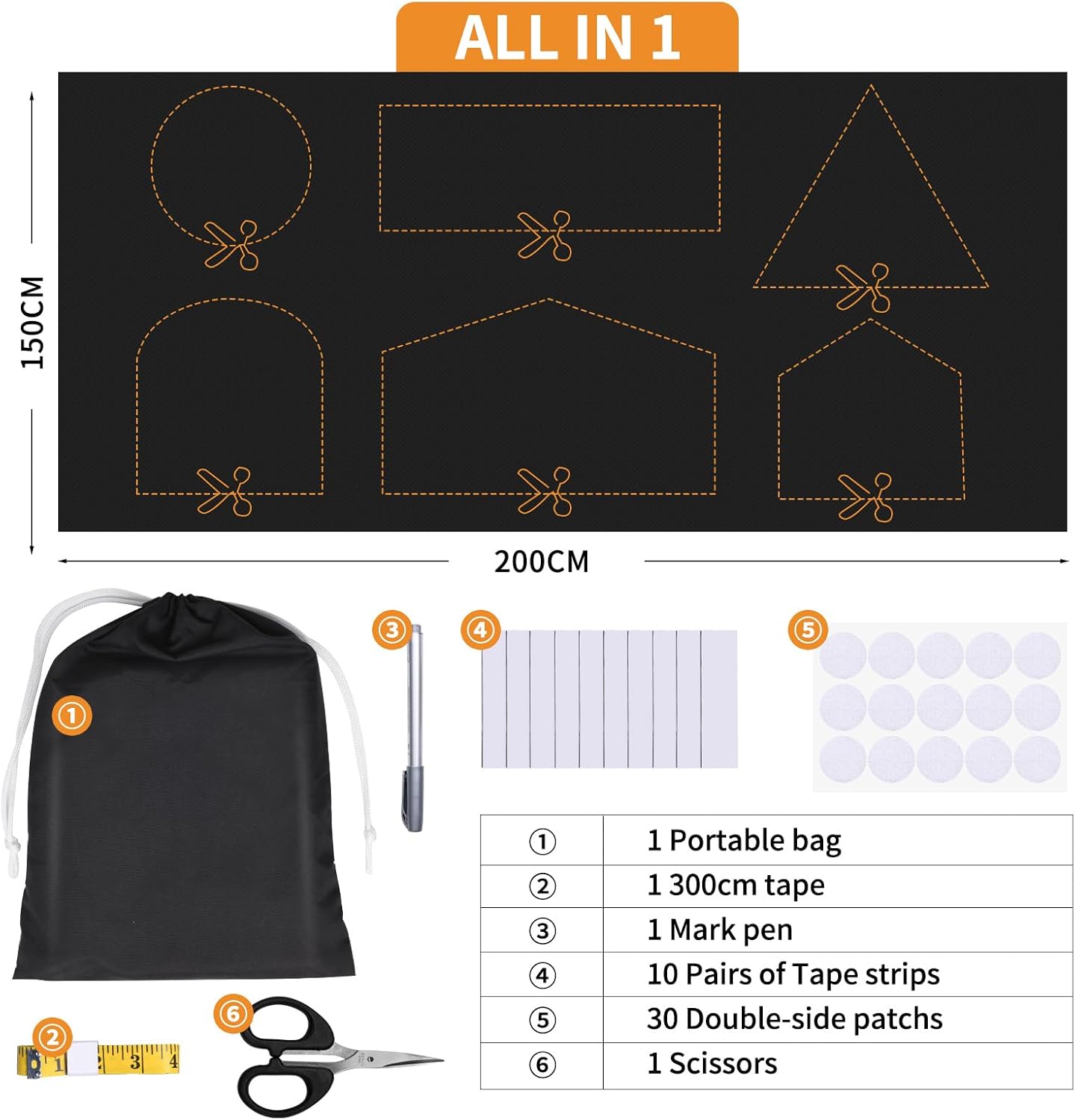 Thumbnail 3 de BRO Blackout Blind 200 x 150 cm: portable, no-drill blackout solution for bedrooms and travel