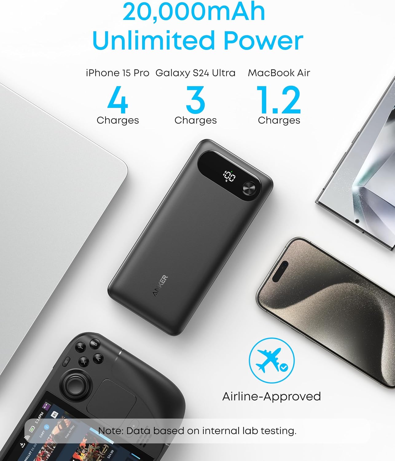 Thumbnail 3 de Anker Power Bank 20K (87W) with Built-In USB-C Cable