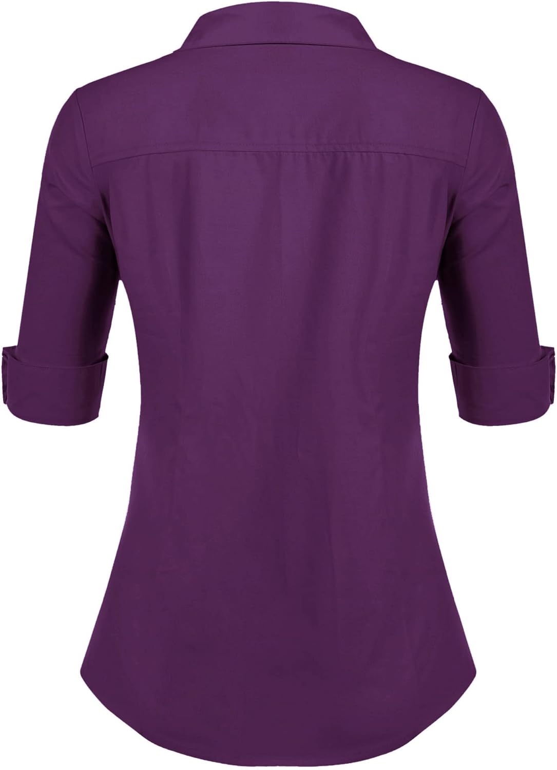 Thumbnail 2 de Hotouch Damenbluse mit 3/4-Ärmeln, Slim Fit und Knopfleiste – V-Ausschnitt aus Baumwolle