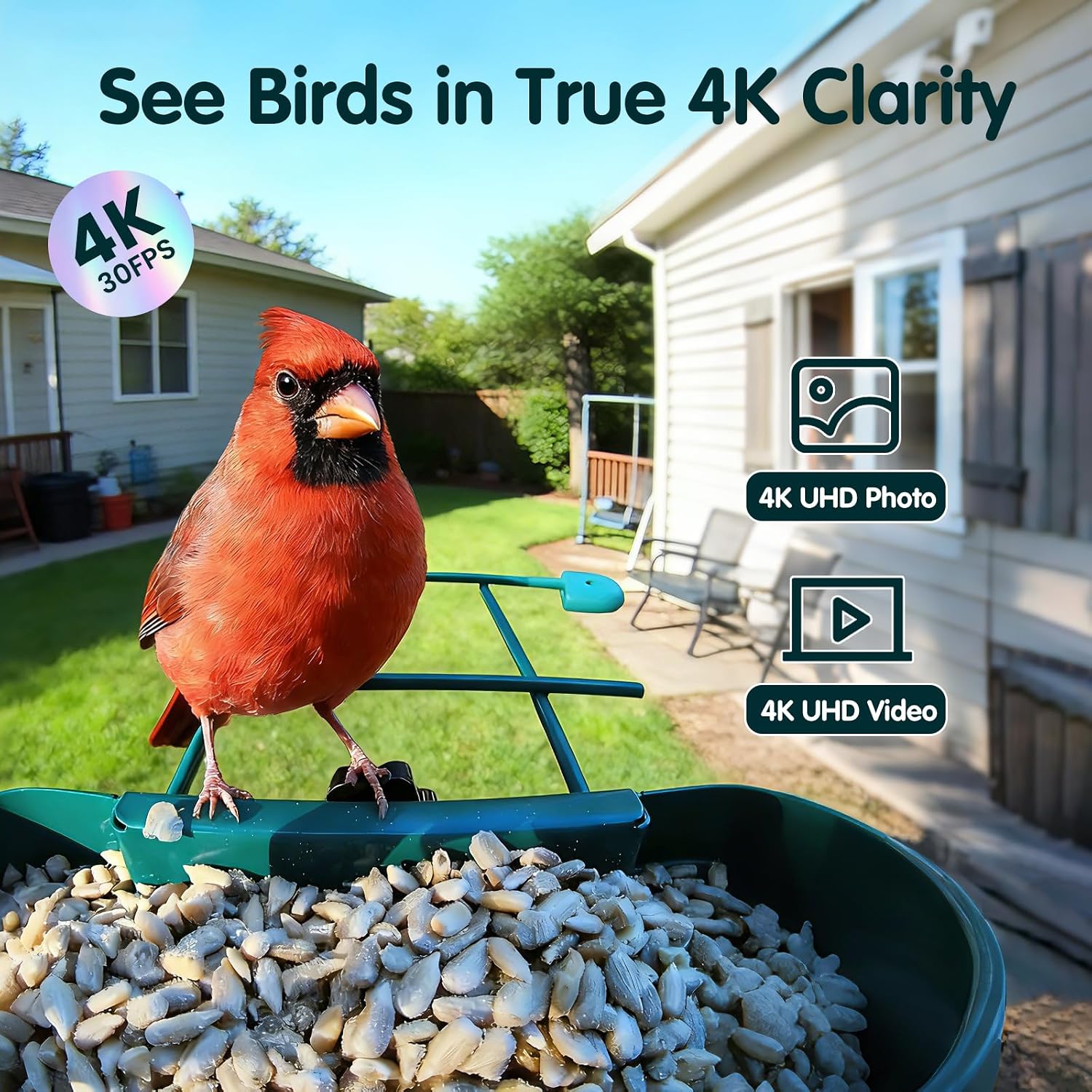 Detalle 2 de Humbirdy SH66 4K Smart Bird Feeder Camera with Solar Power