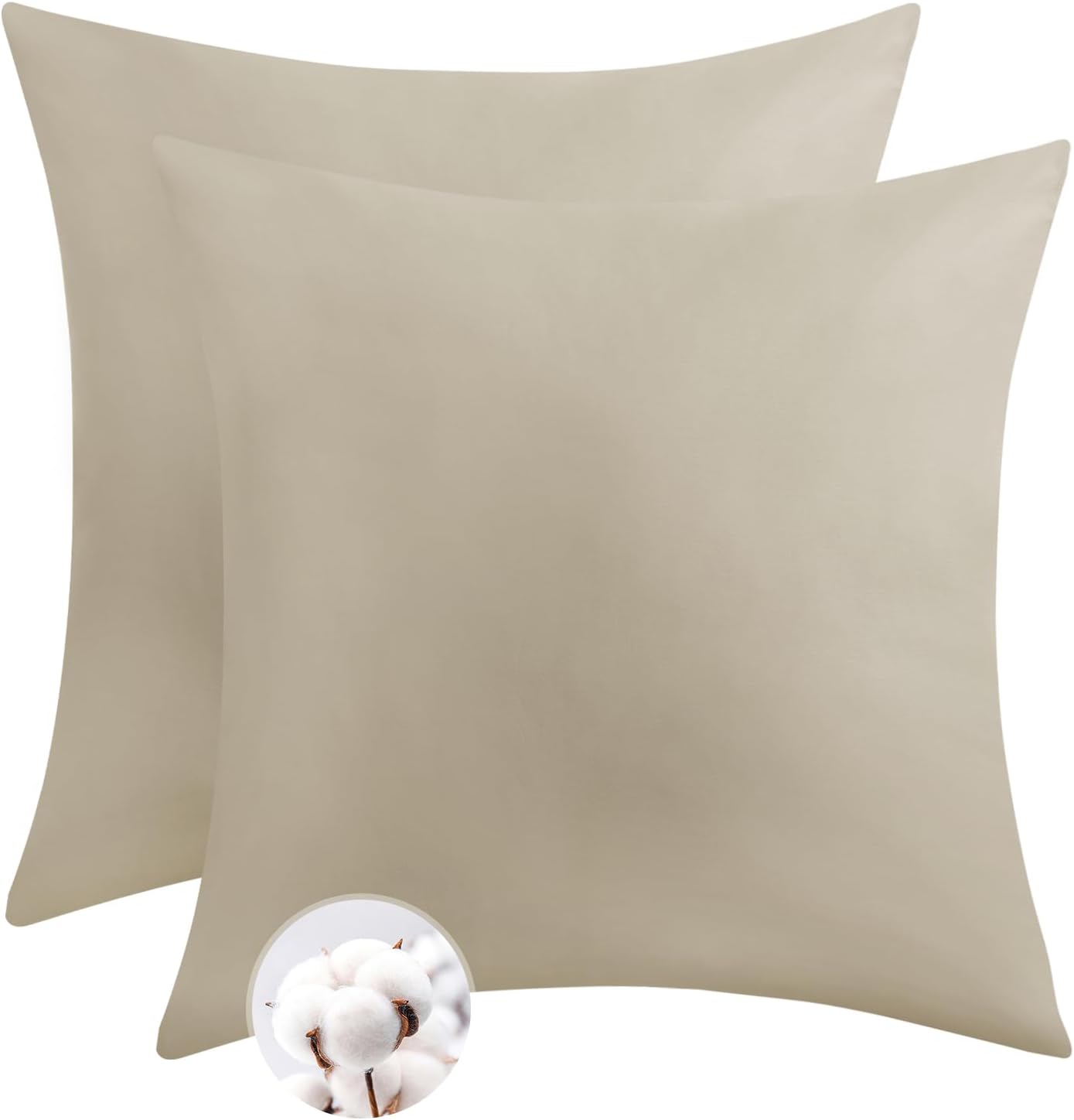 Imagen de Aisbo Kissenbezug 80x80 Baumwolle 2er Set Khaki en OfertitasTOP