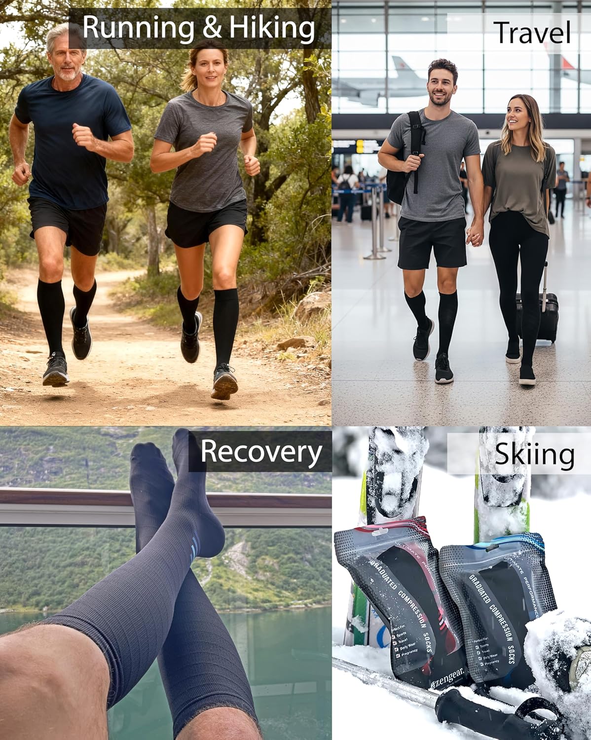 Thumbnail 3 de aZengear Calze a compressione graduata 20–30 mmHg Classe 2 – supporto per polpaccio, viaggio e sport