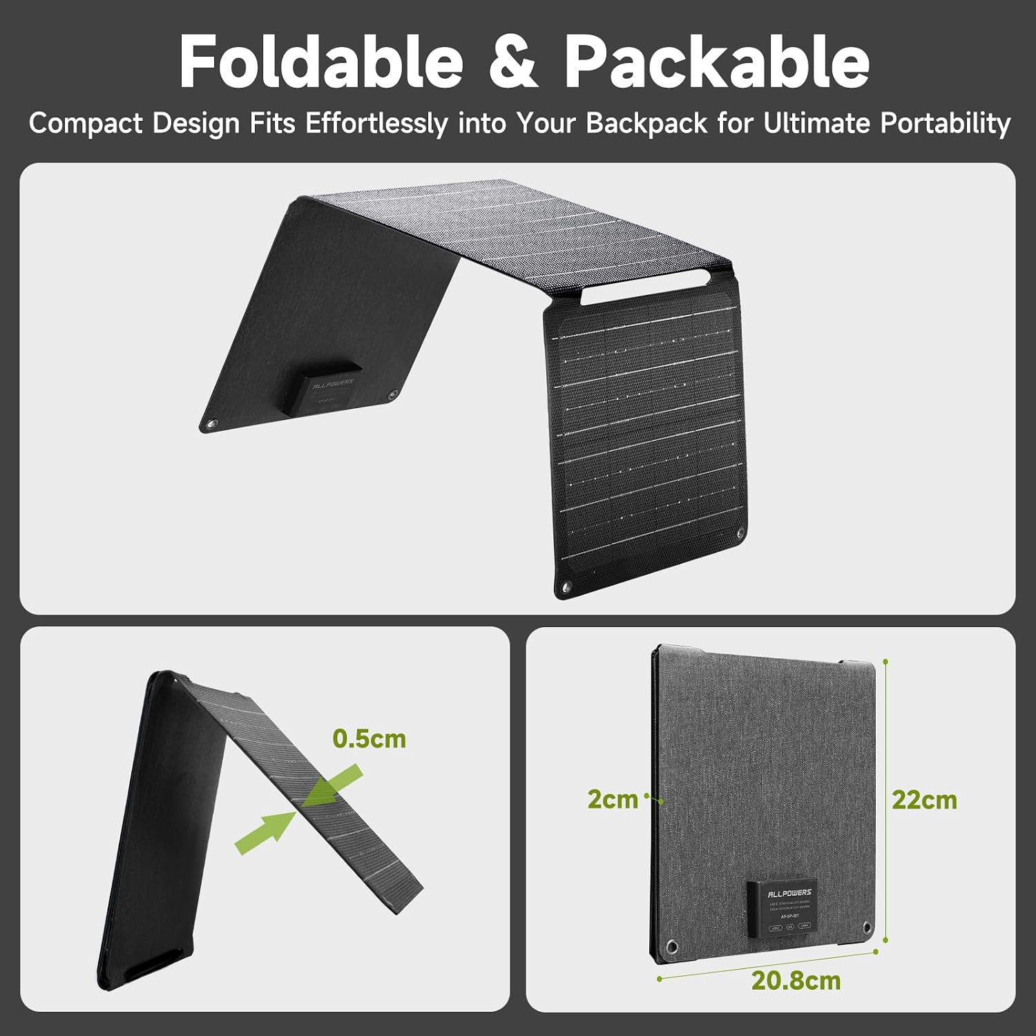 Thumbnail 2 de ALLPOWERS Portable Solar Panel Charger 21W