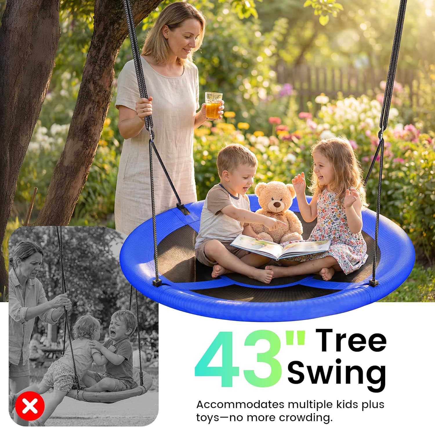 Thumbnail 1 de Everyfun 43" Saucer Tree Swing 700 lbs capacity 🛝