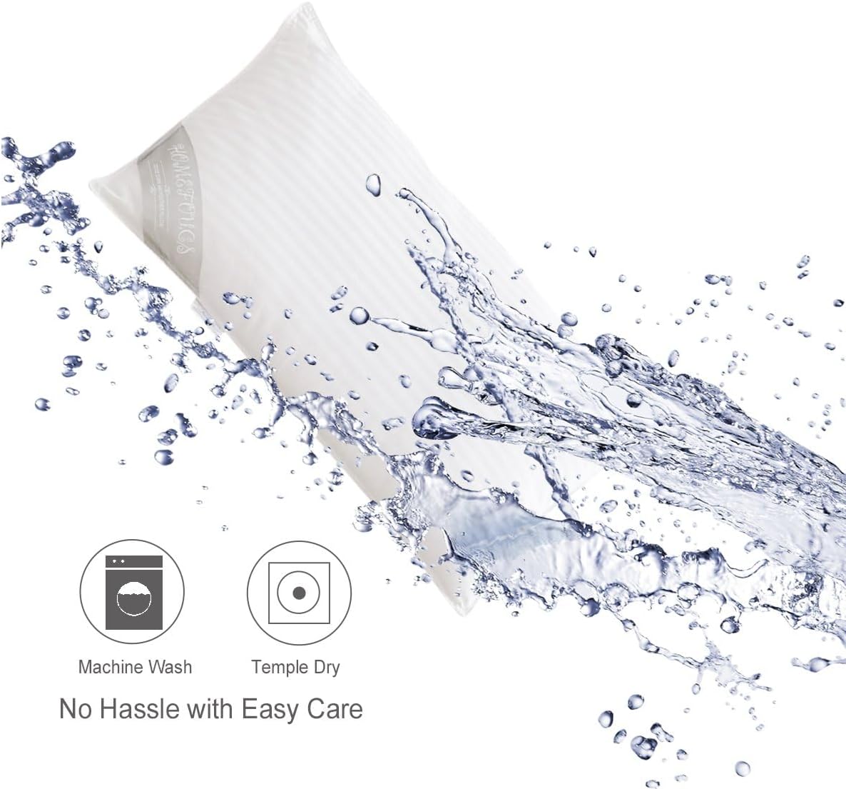 Detalle de HOMEFOUCS Luxury feather pillow, 48x74cm