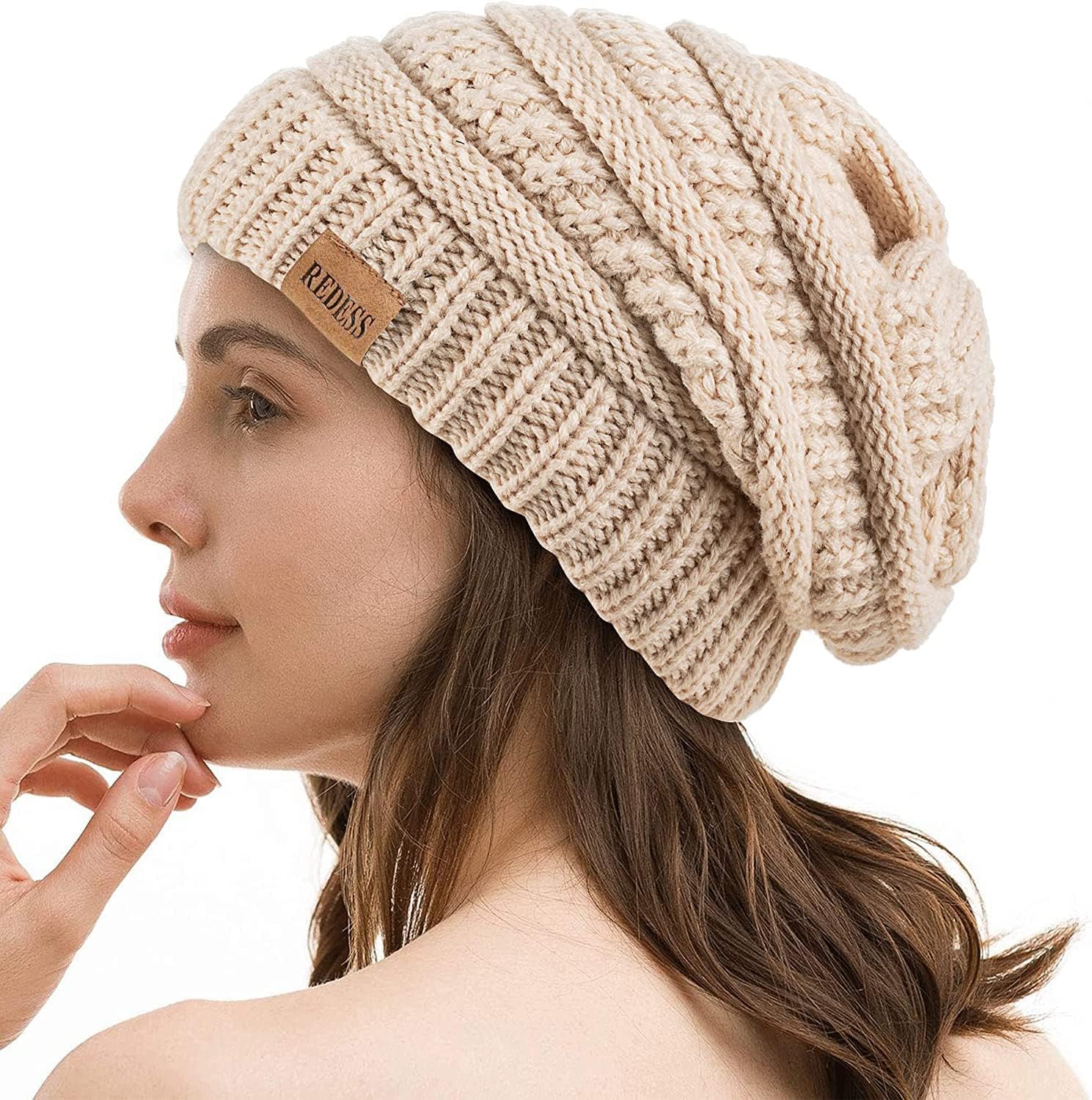 Thumbnail 4 de REDESS Slouchy Knit Beanie, Acrylic