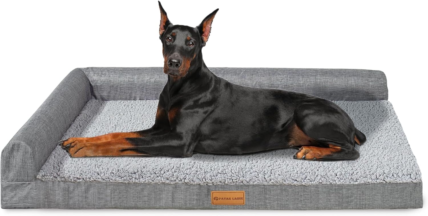 Detalle de Patas Lague JDM-L-HUI56a Orthopedic Dog Bed, 56 x 40-Inch, Gray