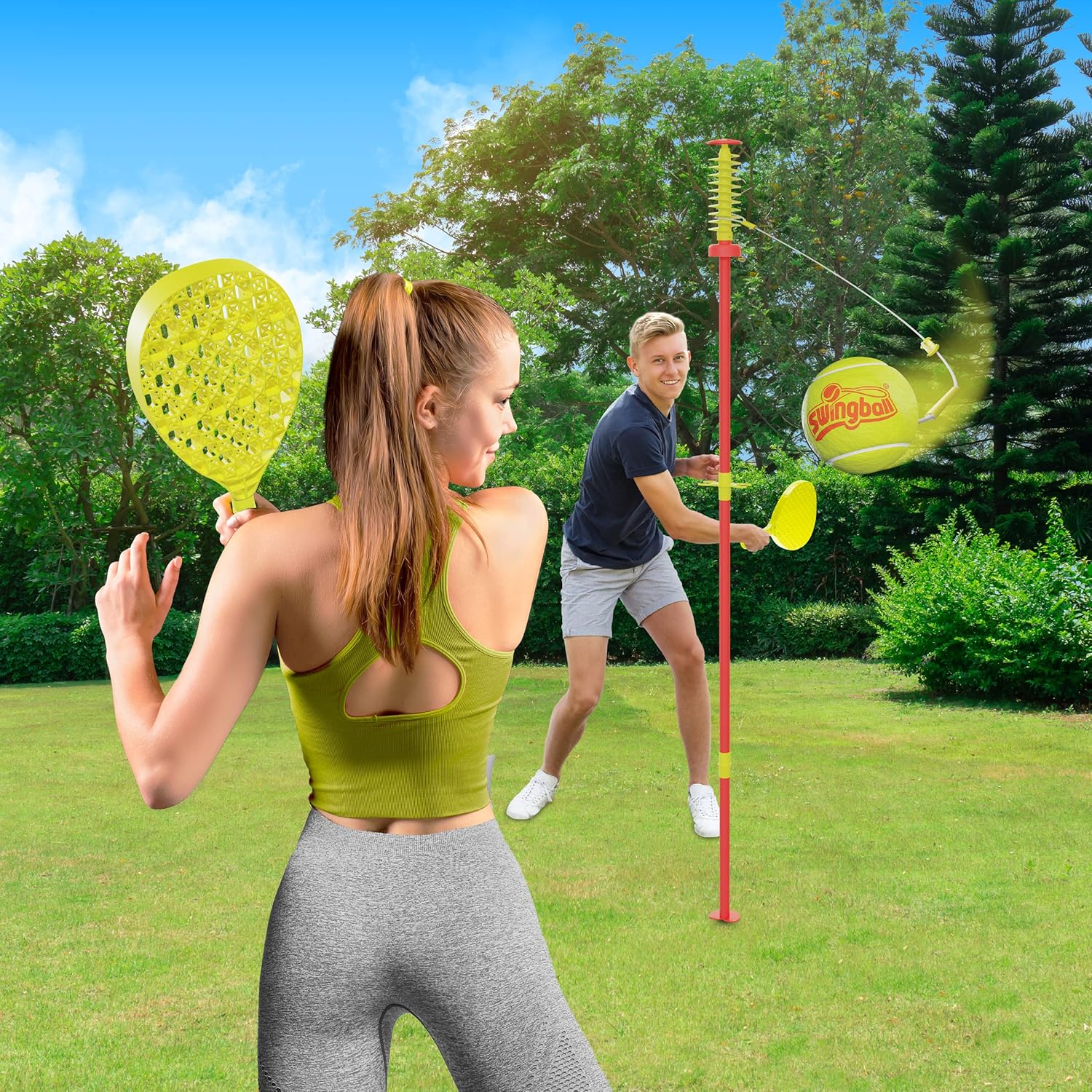 Thumbnail 1 de Swingball Classic Original | Red and Yellow – Outdoor Family Game