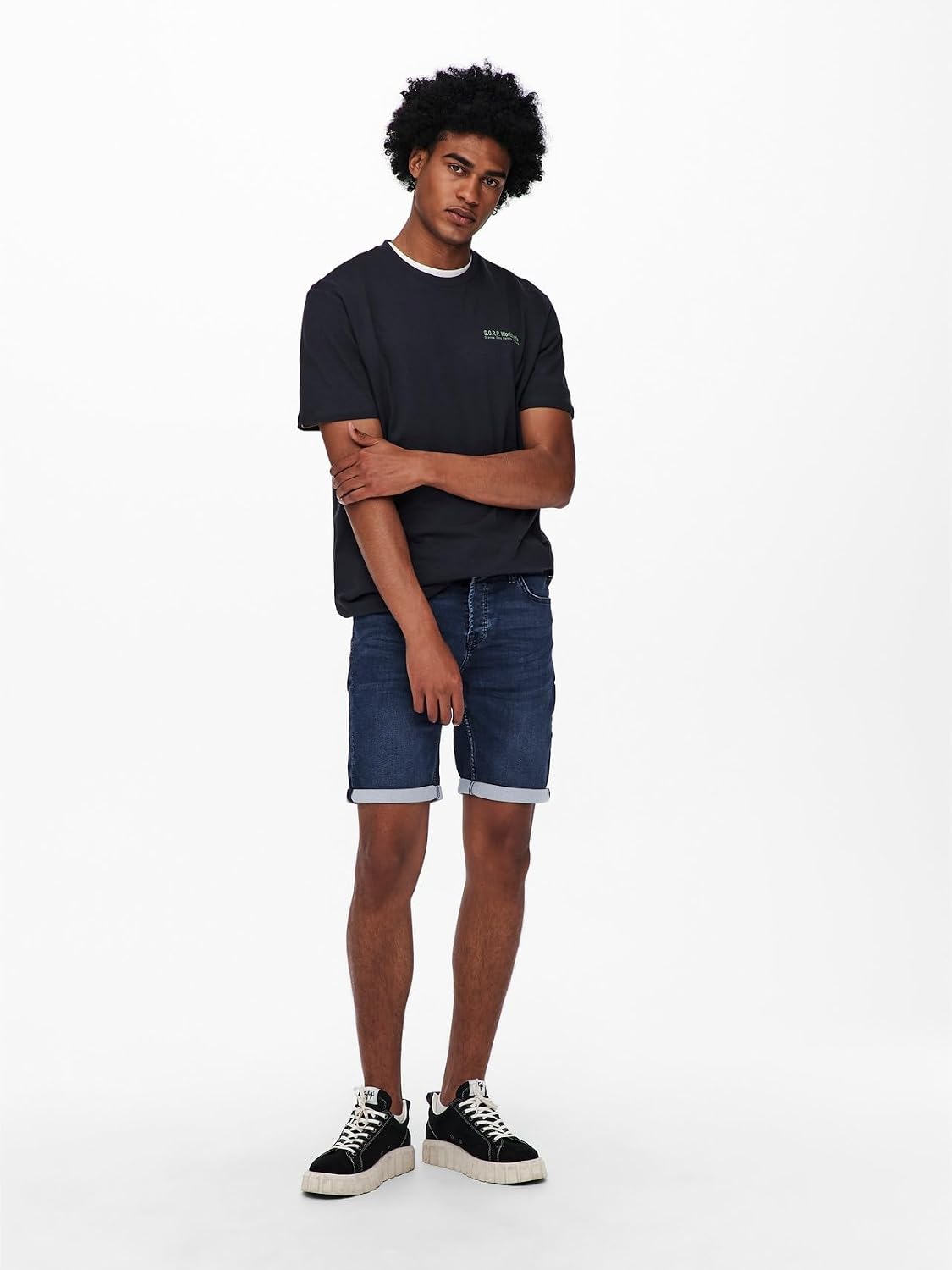 Detalle de Only & Sons Onsply Reg D Blue Jog PK 8582 Dnm Noos Pantalones Cortos – Azul Denim, M Hombre