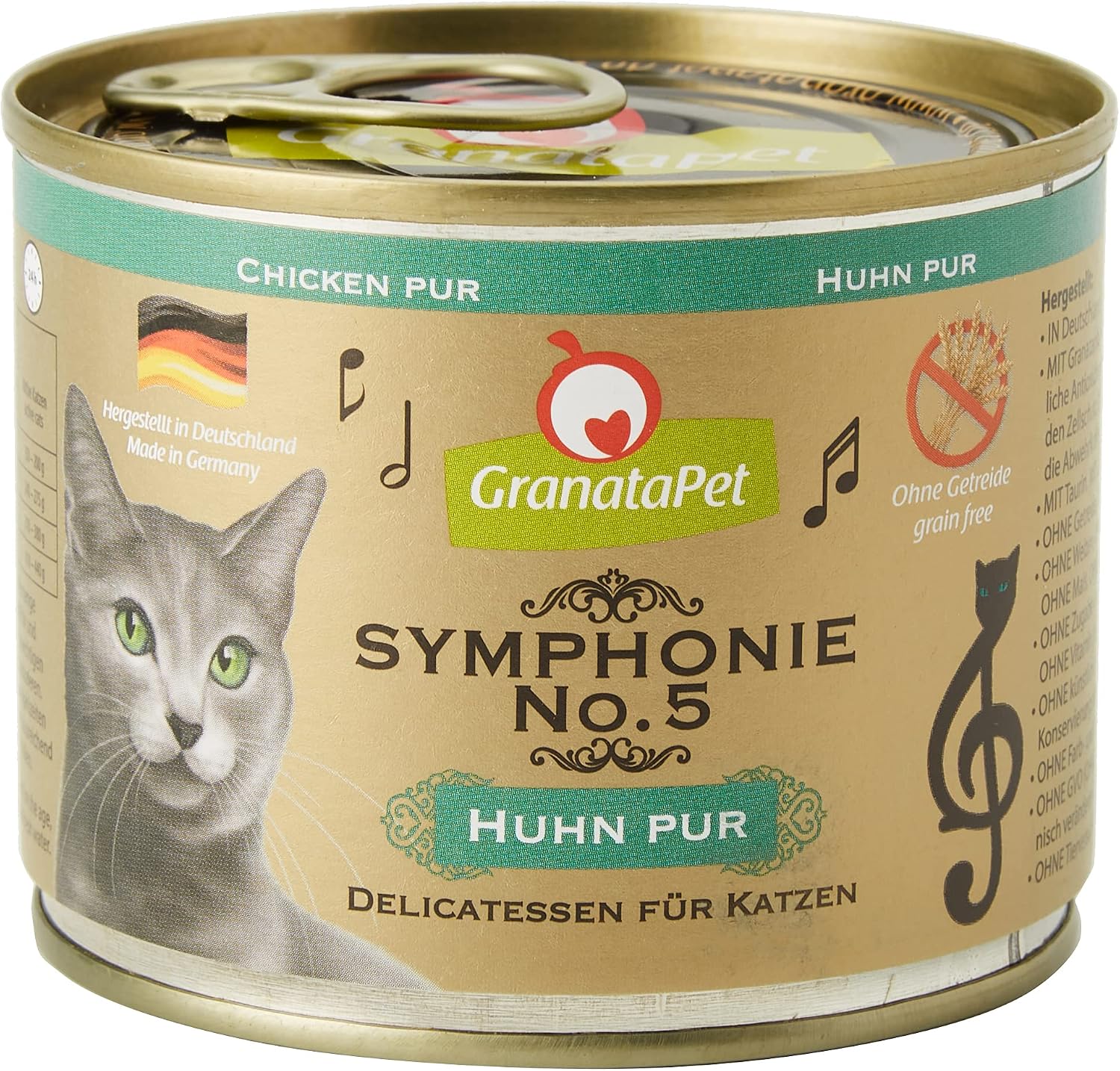 Detalle de GranataPet Symphonie No. 5 Huhn PUR – Delikates Nassfutter für Katzen, 6 × 200 g