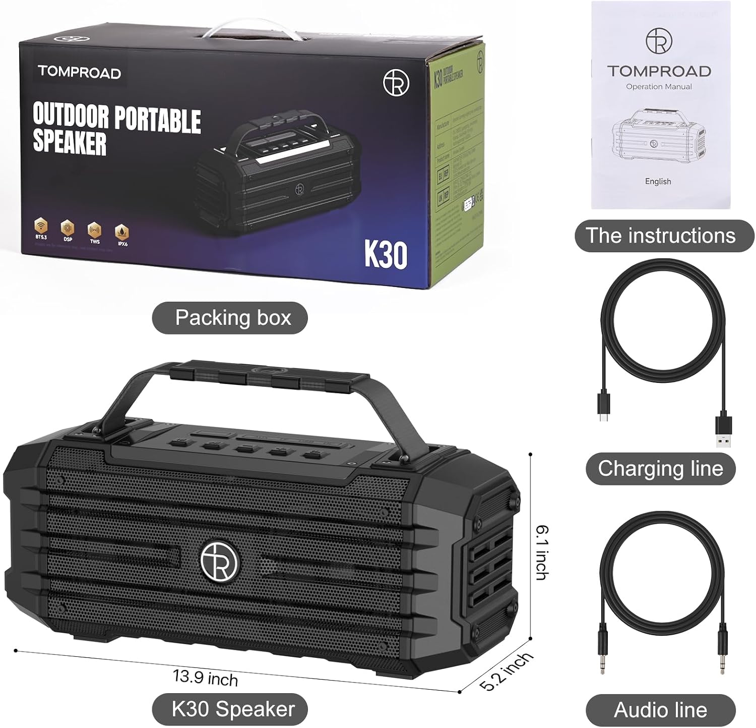 Thumbnail 6 de Tragbarer Bluetooth-Lautsprecher 120 W Peak