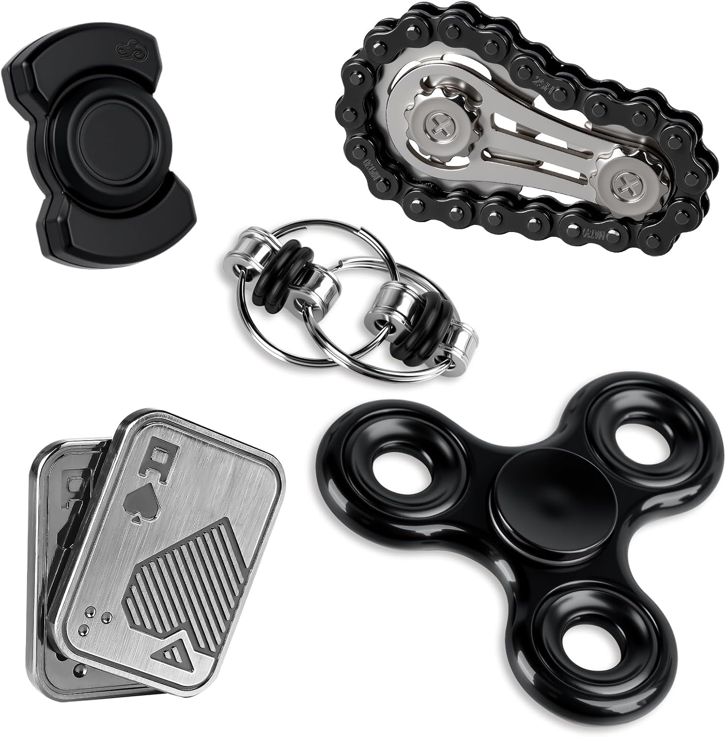 Detalle de KAMBOLLY 5-Piece Metal Fidget Toy Set for Stress Relief and Focus
