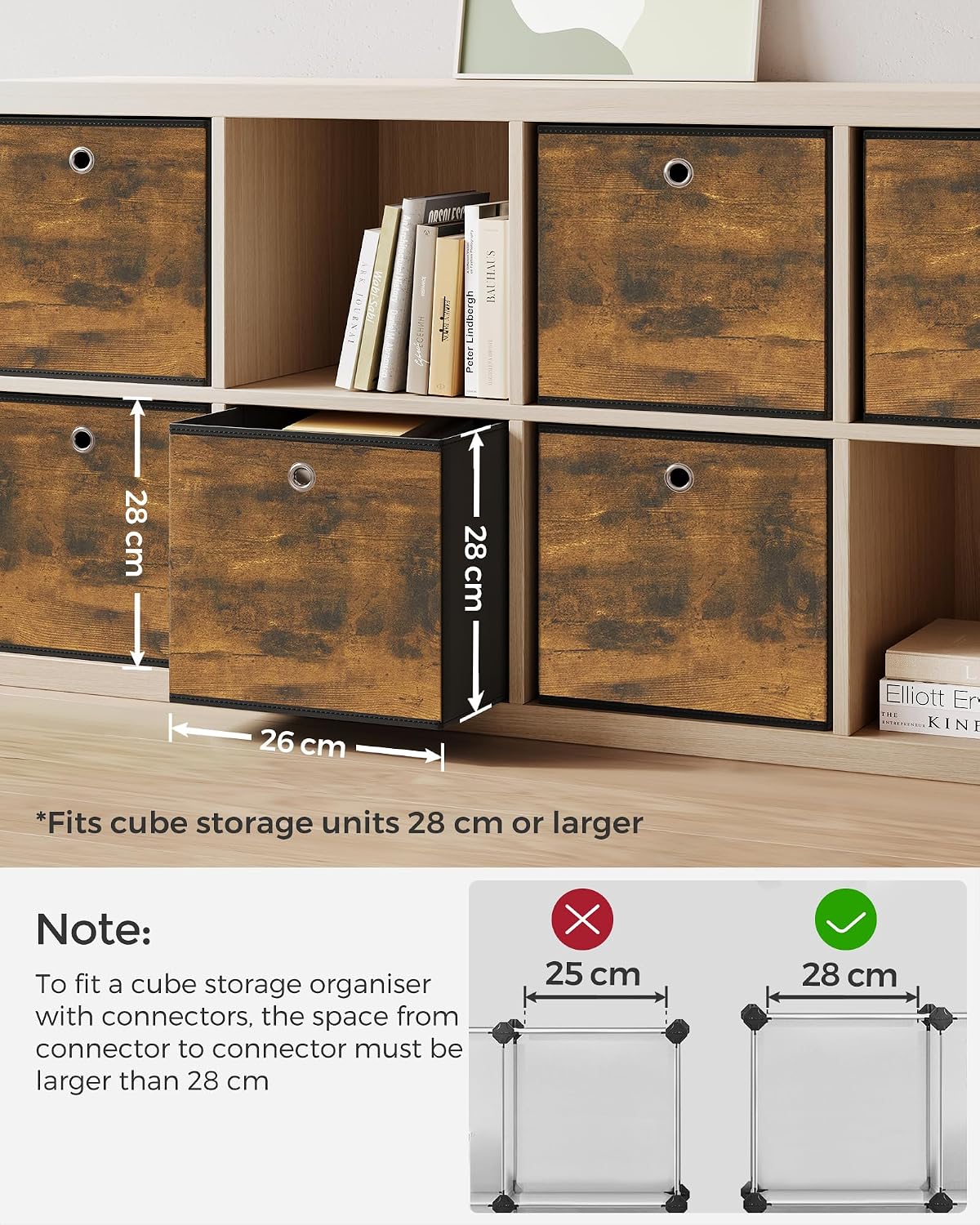 Detalle de SONGMICS YYagsgaddsfasof1175 Storage Cubes, Set of 6, Foldable, 20 L