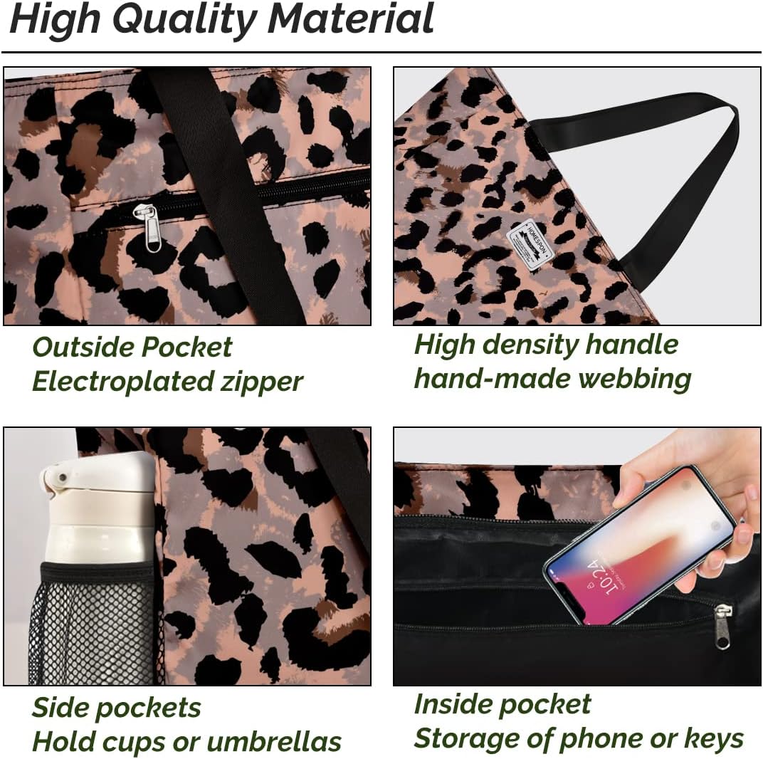 Detalle de HOMESPON Large Waterproof Beach Tote Bag with Zip and Pockets for Women