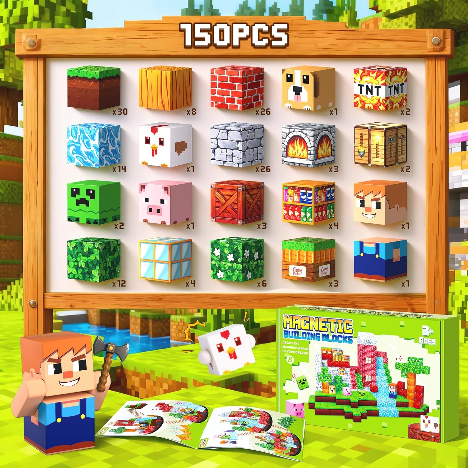 Thumbnail 4 de COOLJOYA Magnetic toys blocchi magnetici 150 pezzi 🧩