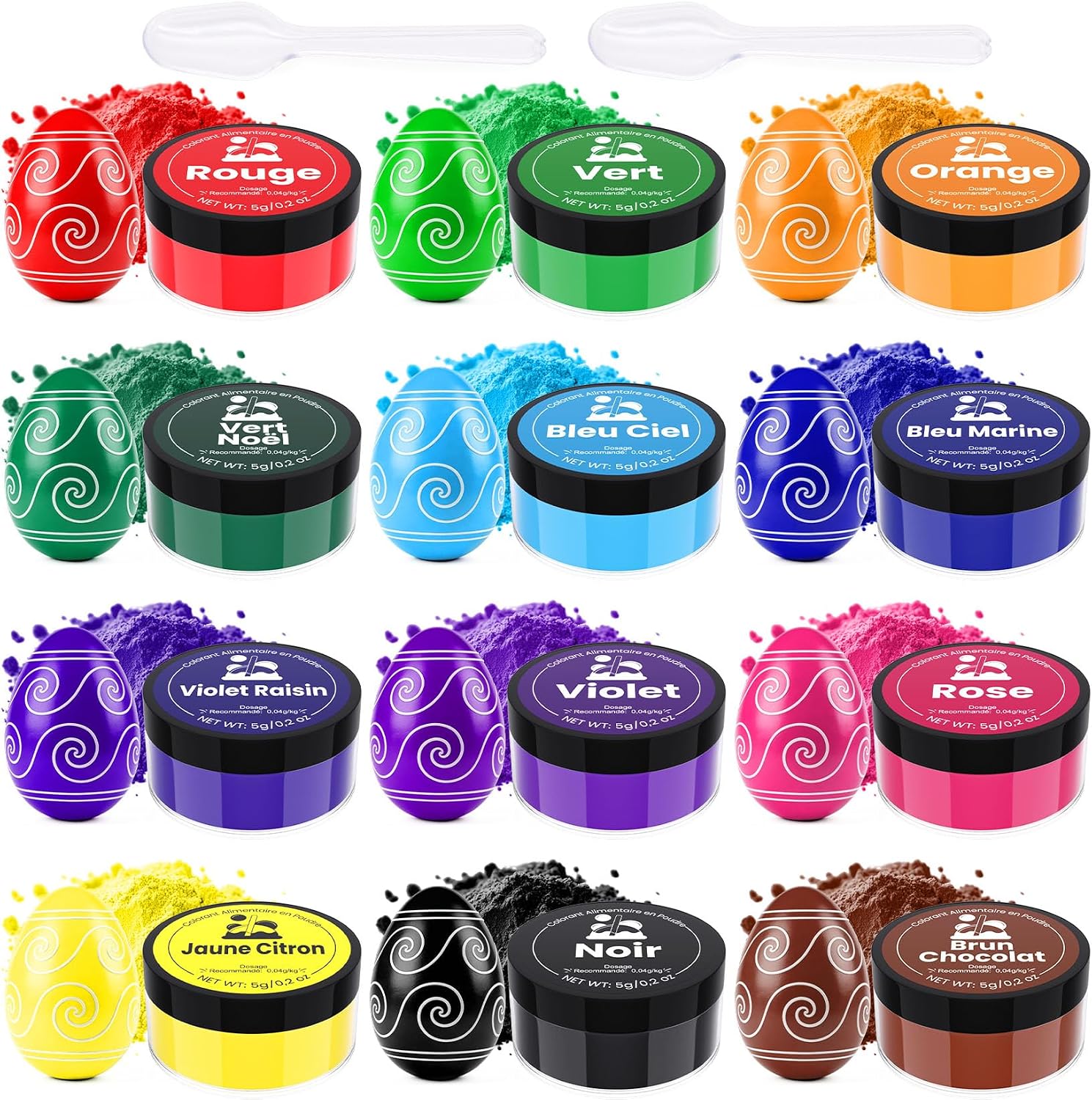 Colorant Alimentaire Poudre 12 Couleurs x5g