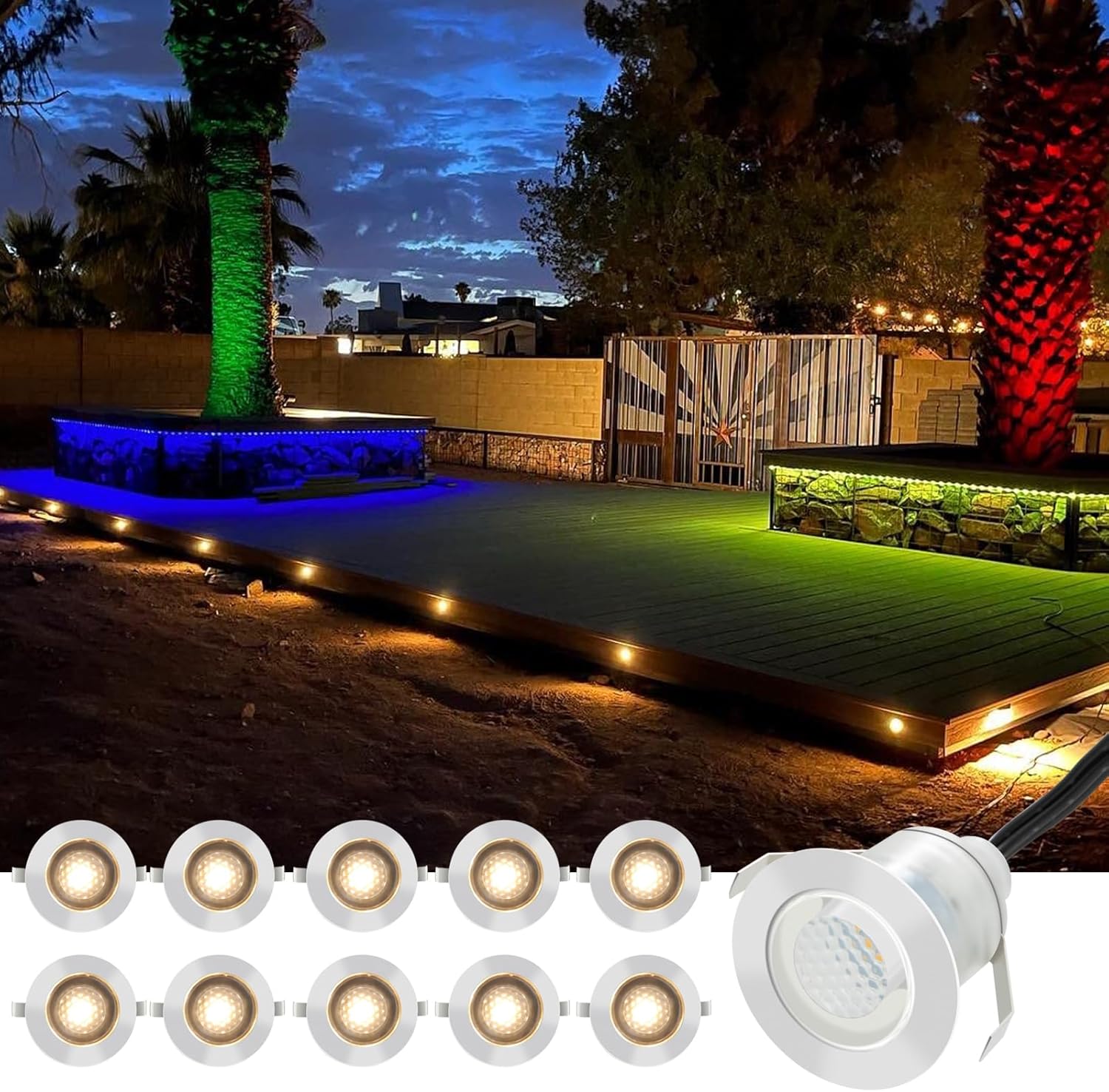 Detalle de Auting LED-Einbaustrahler außen im 16er Set, IP67 boden-/terrassengeeignet
