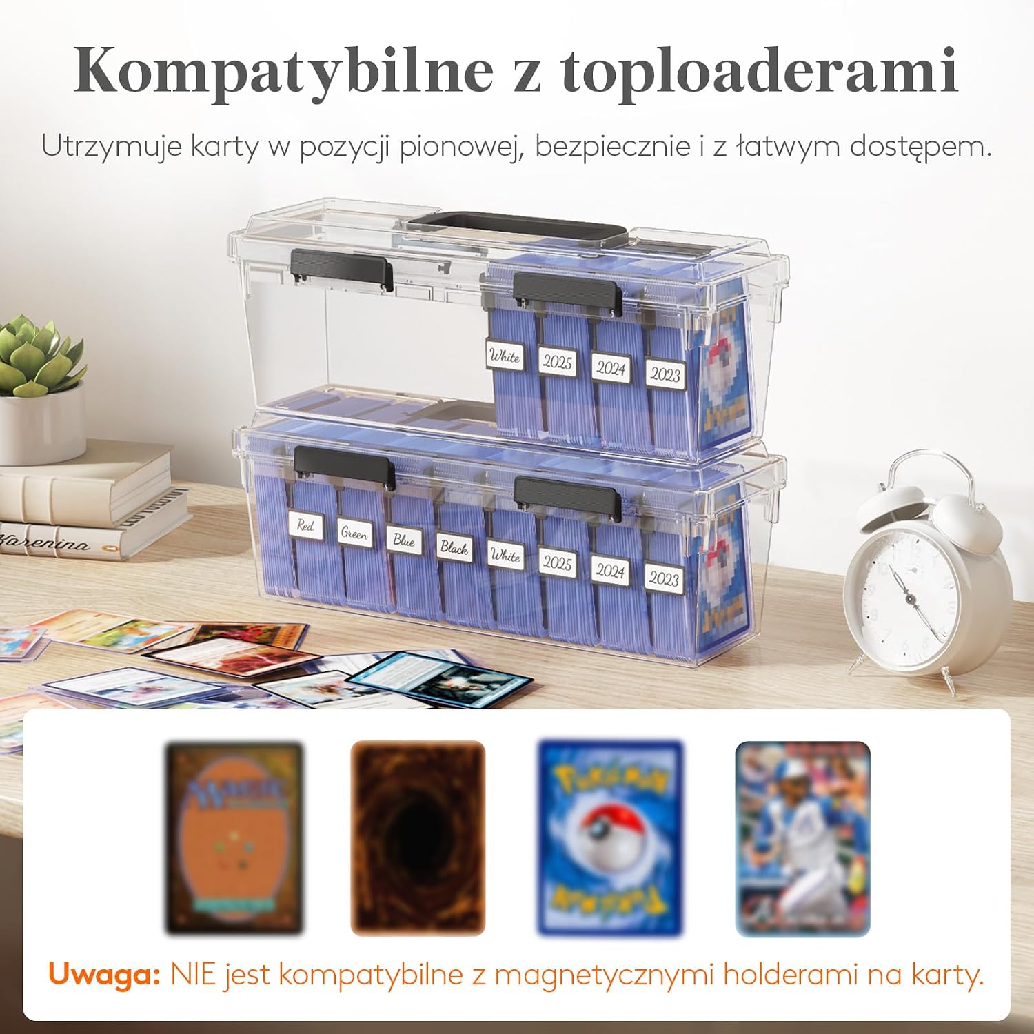 Detalle de Lifewit 25041 – zestaw 4 pudełek na karty, do 3600 kart, 32 przegródki