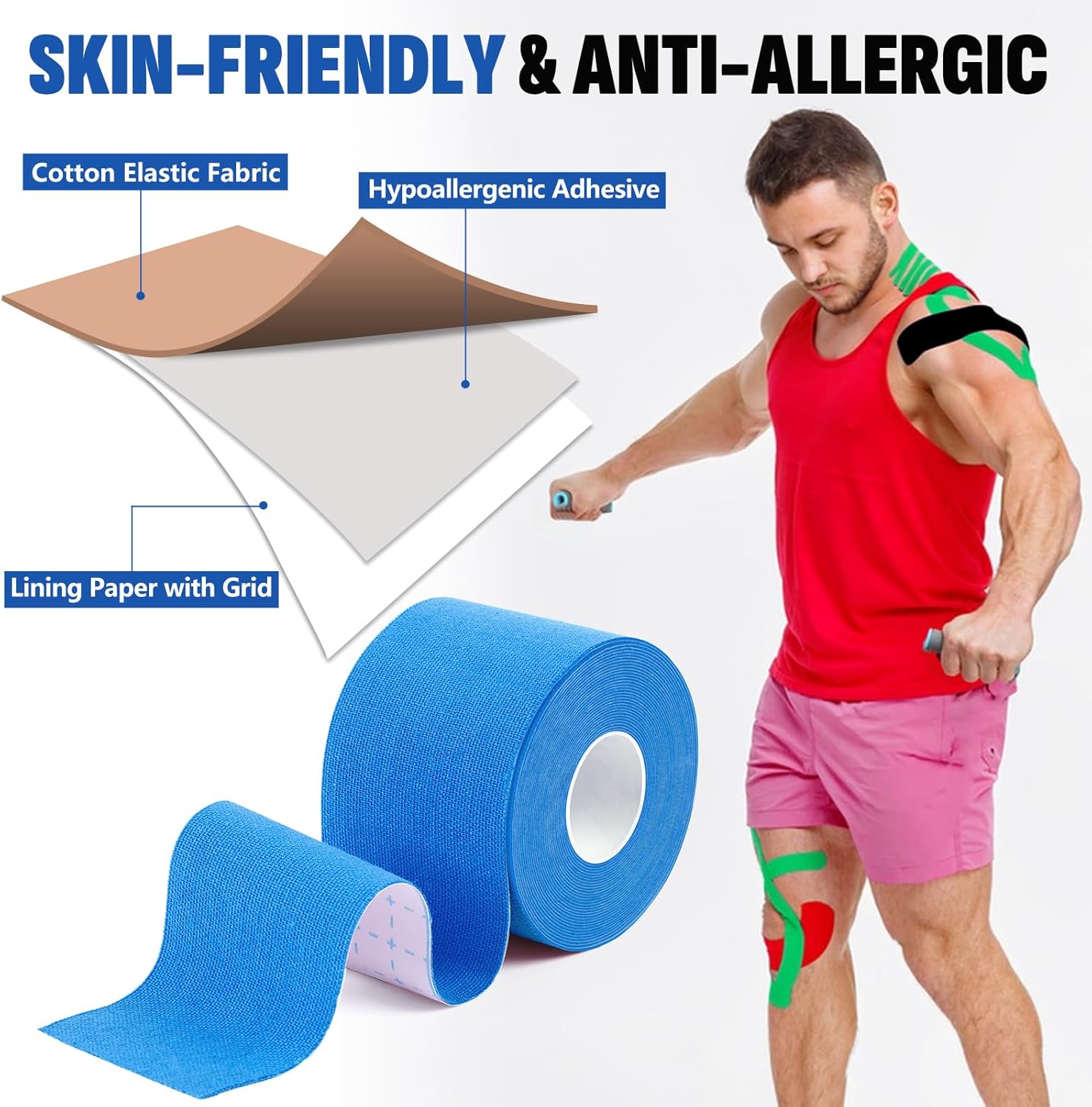 Thumbnail 2 de Kinesiology Tape 5 Rolls, 2 Inch
