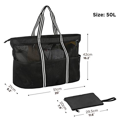Detalle de GAGAKU XXL Bolsa de Malla Extra Grande para Playa y Natación