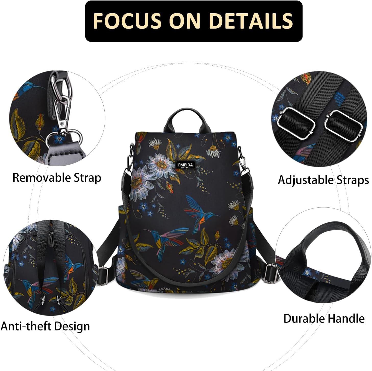 Thumbnail 4 de Fmeida Anti-Theft Travel Backpack for Women