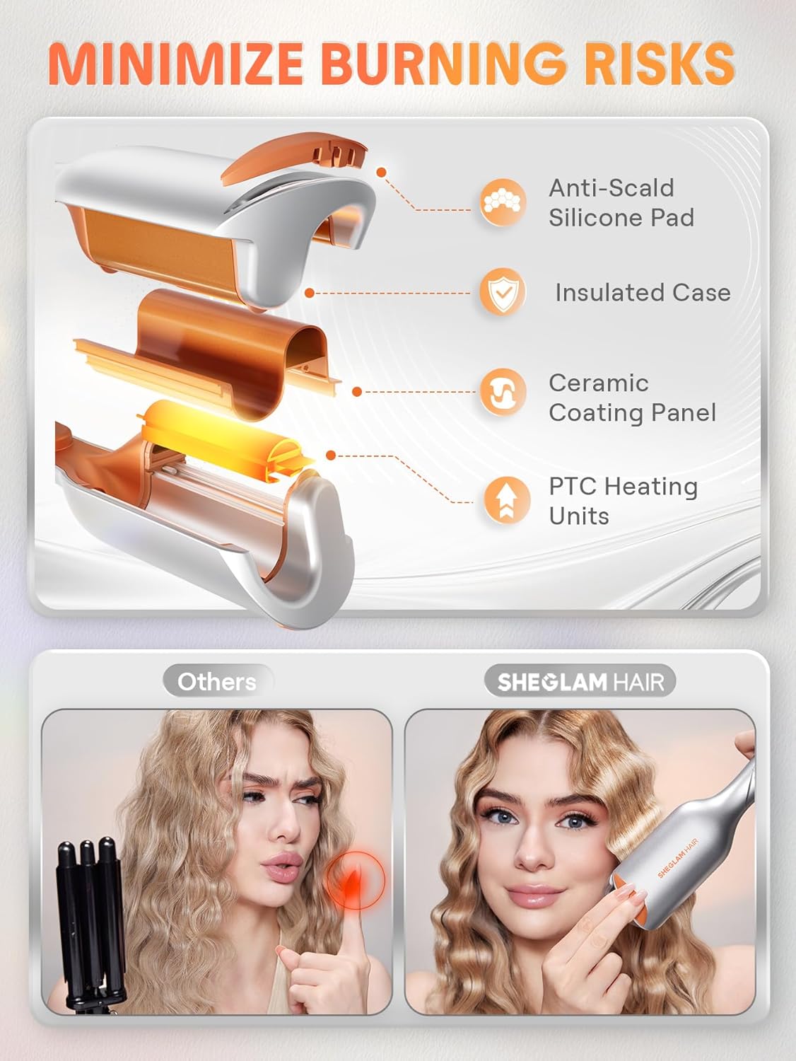 Thumbnail 5 de SHEGLAM Beach Babe Wave Iron 25mm — curling rod