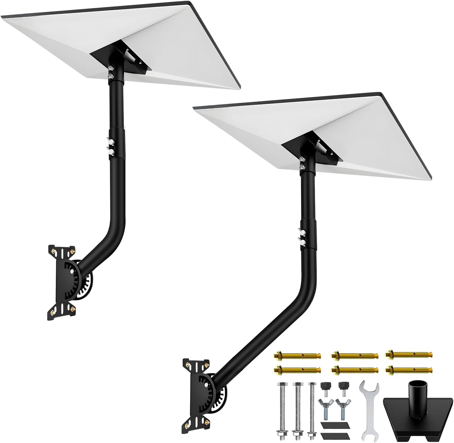 Detalle de MONOJOY Starlink Gen 3 Wall Mount Standard Kit (Grey) — Heavy-Duty Alloy Steel Bracket for V3 Dish