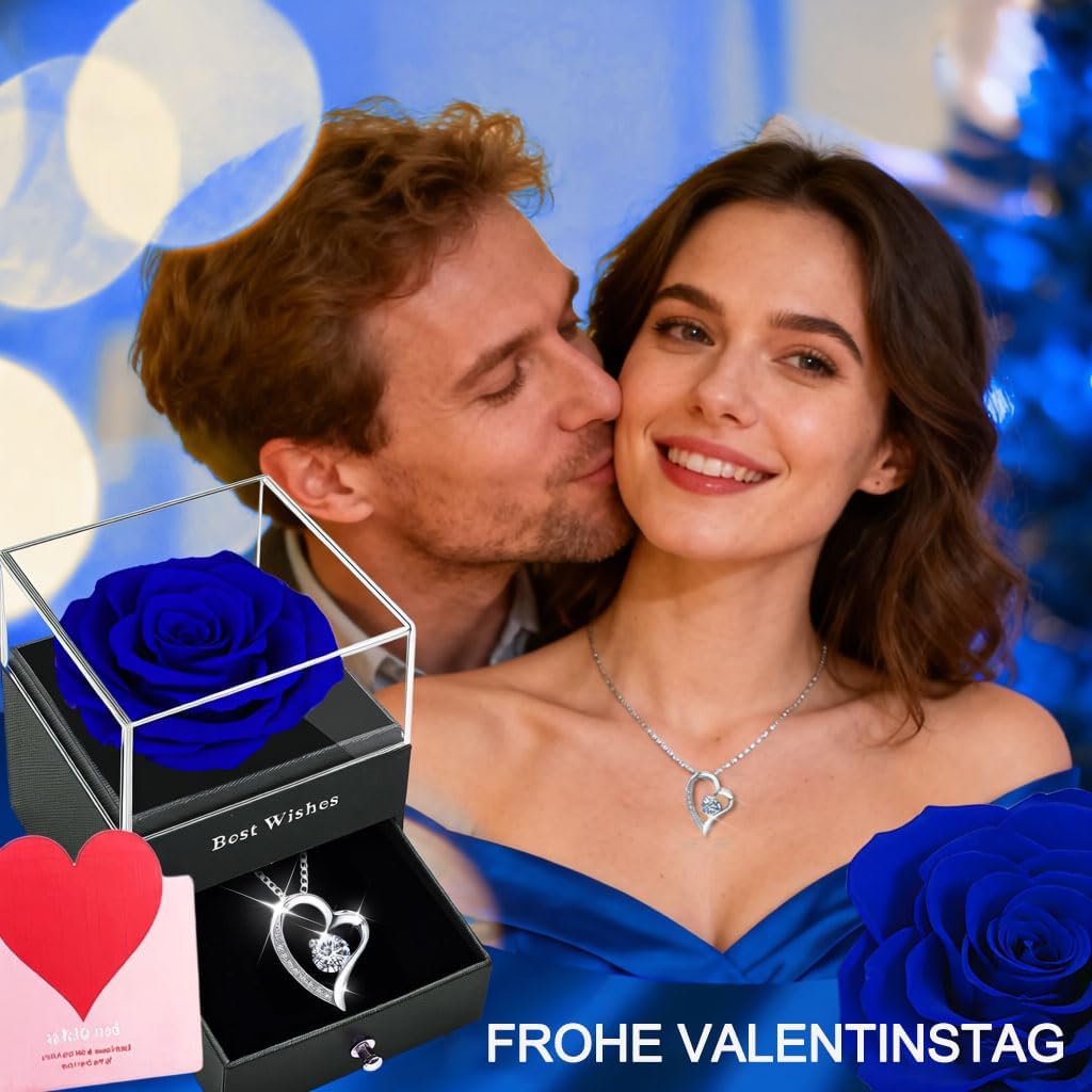 Detalle 2 de SWEETIME Infinity Rosen Blaue Rosen Geschenkbox 3–5 Jahre