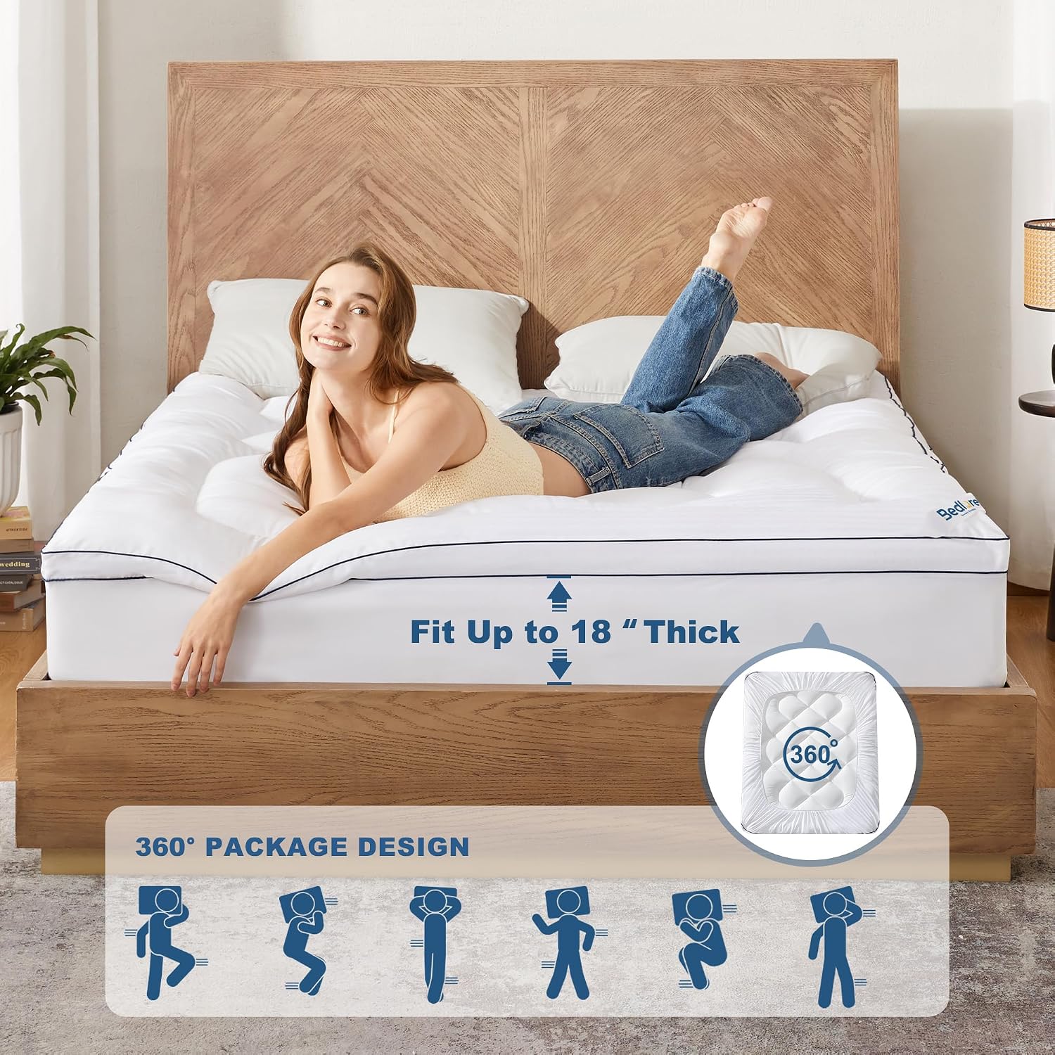 Detalle de BEDLORE Queen Mattress Topper