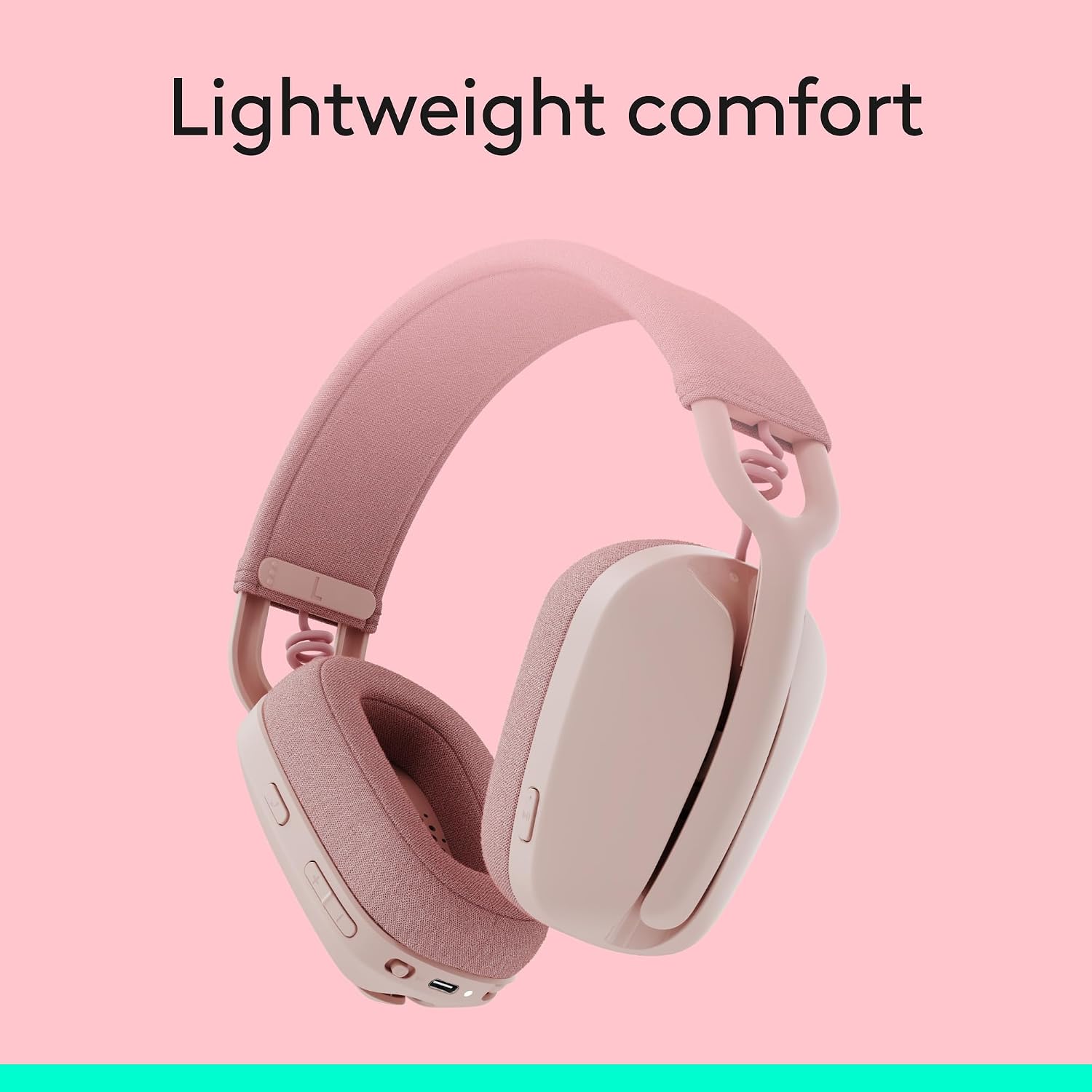 Thumbnail 6 de Logitech Zone Vibe 100 Wireless Over-Ear Headphones, Rose, Multipoint Bluetooth