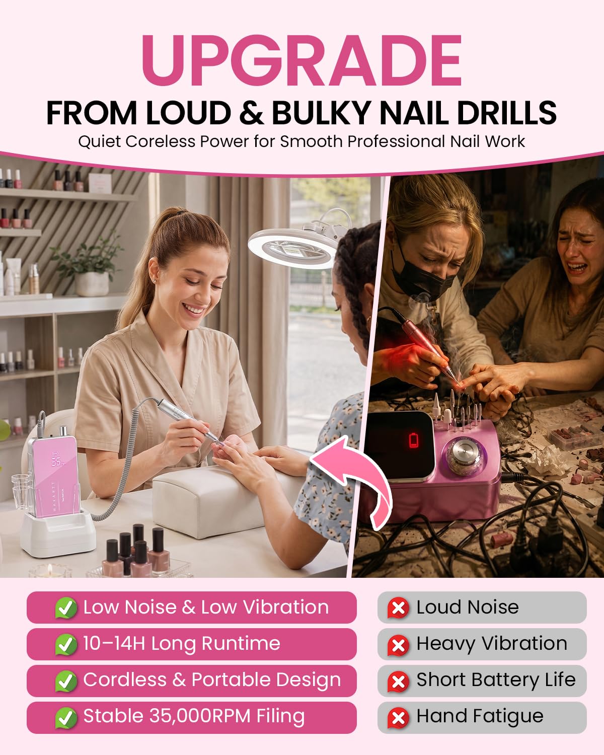 Detalle 2 de Makartt Nail Drill 60W Professional ๐